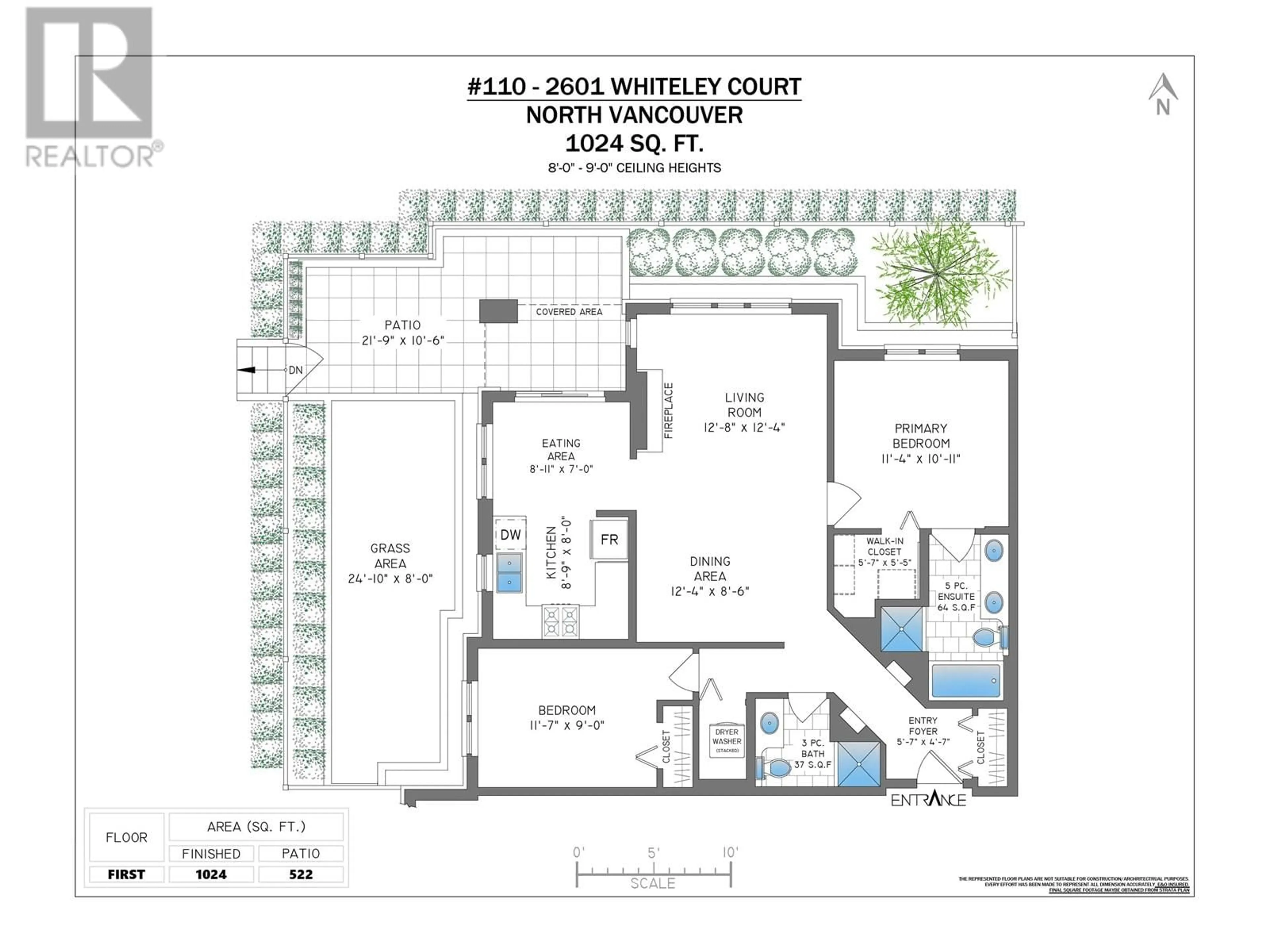 Floor plan for 110 - 2601 WHITELEY COURT, North Vancouver British Columbia V7J2R7