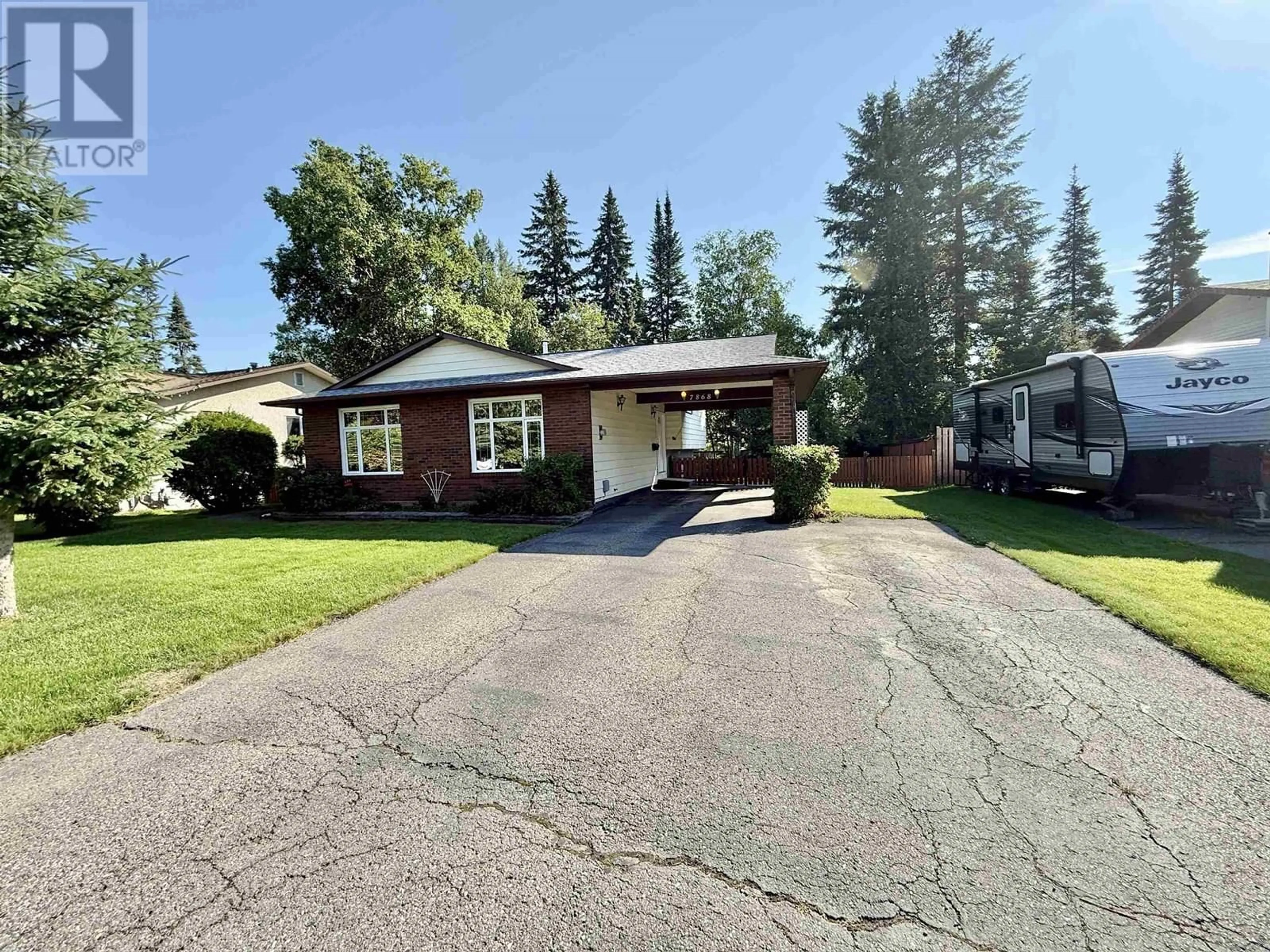A pic from outside/outdoor area/front of a property/back of a property/a pic from drone, street for 7868 LOYOLA CRESCENT, Prince George British Columbia V2N3V2