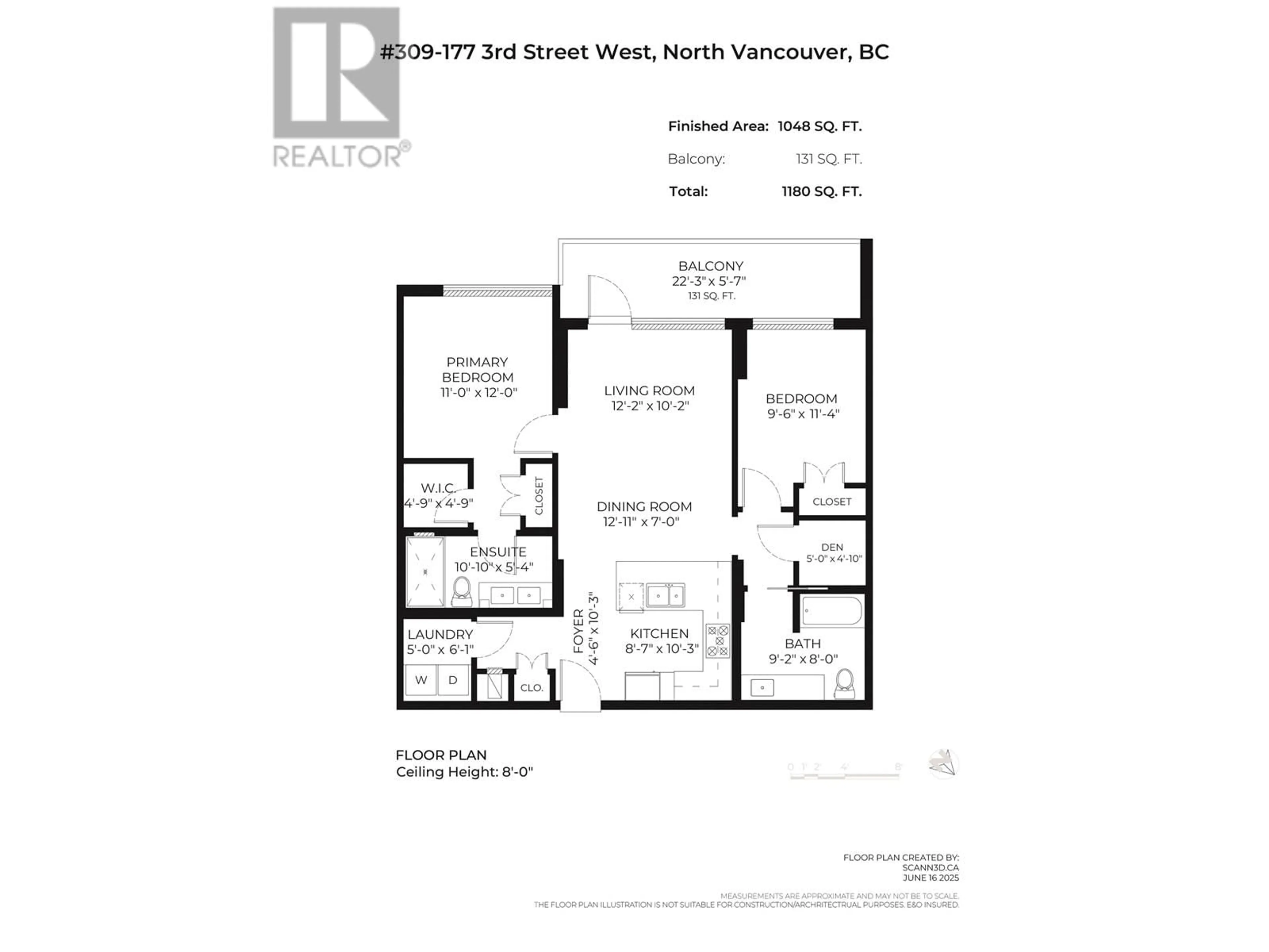Floor plan for 309 - 177 3RD STREET, North Vancouver British Columbia V7M0G5