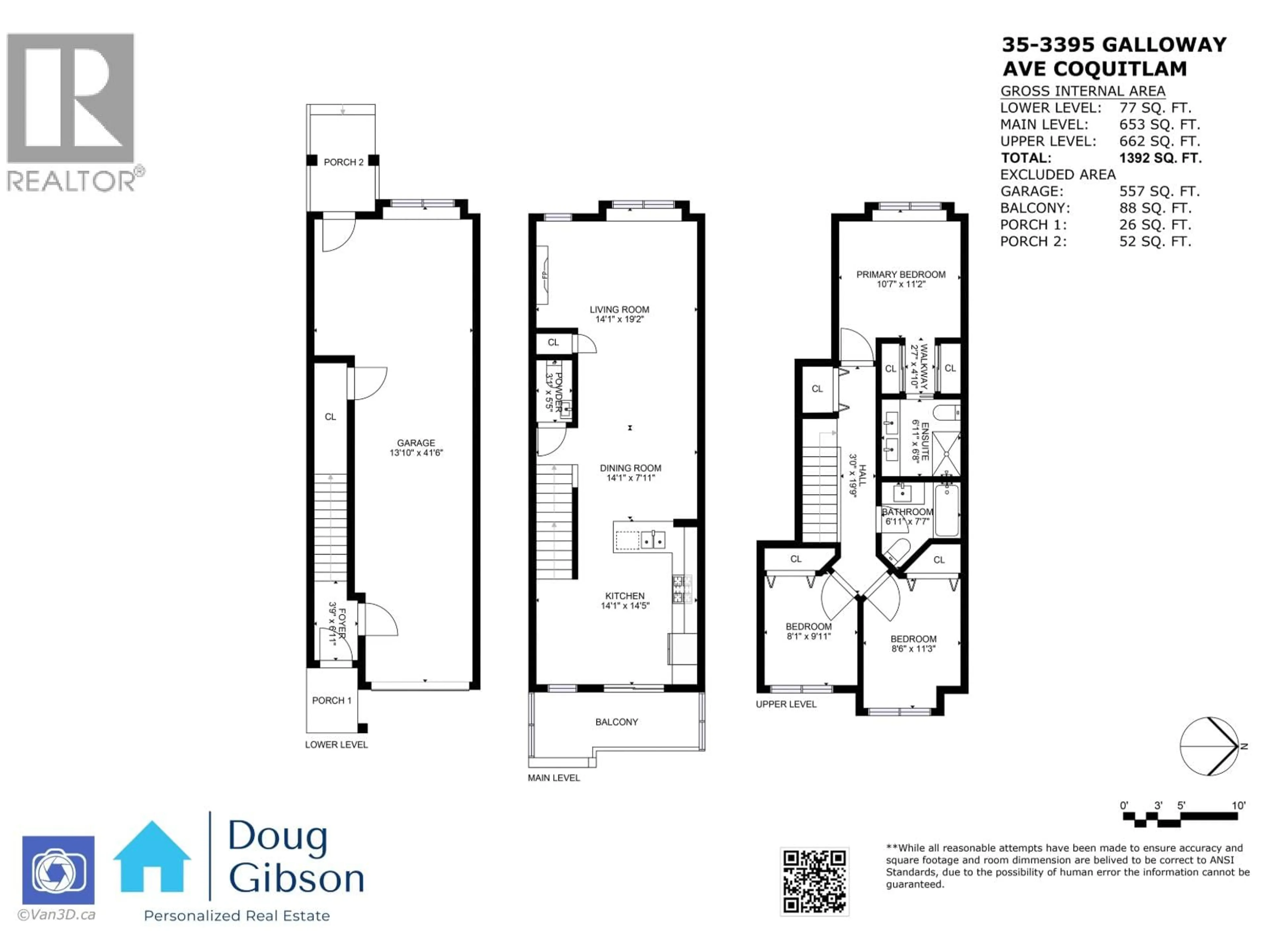 Floor plan for 35 - 3395 GALLOWAY AVENUE, Coquitlam British Columbia V3E0H2