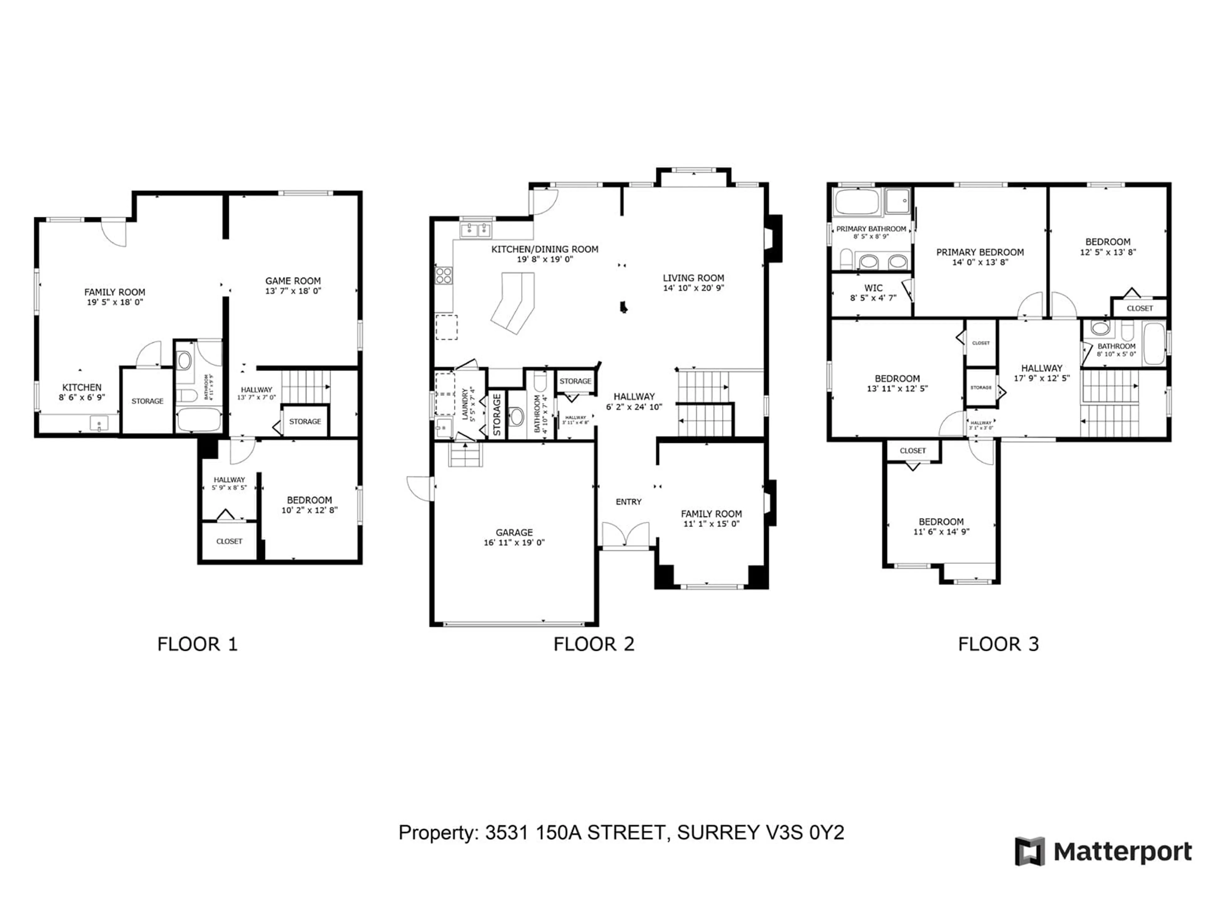 Floor plan for 3531 150A, Surrey British Columbia V3S0Y2