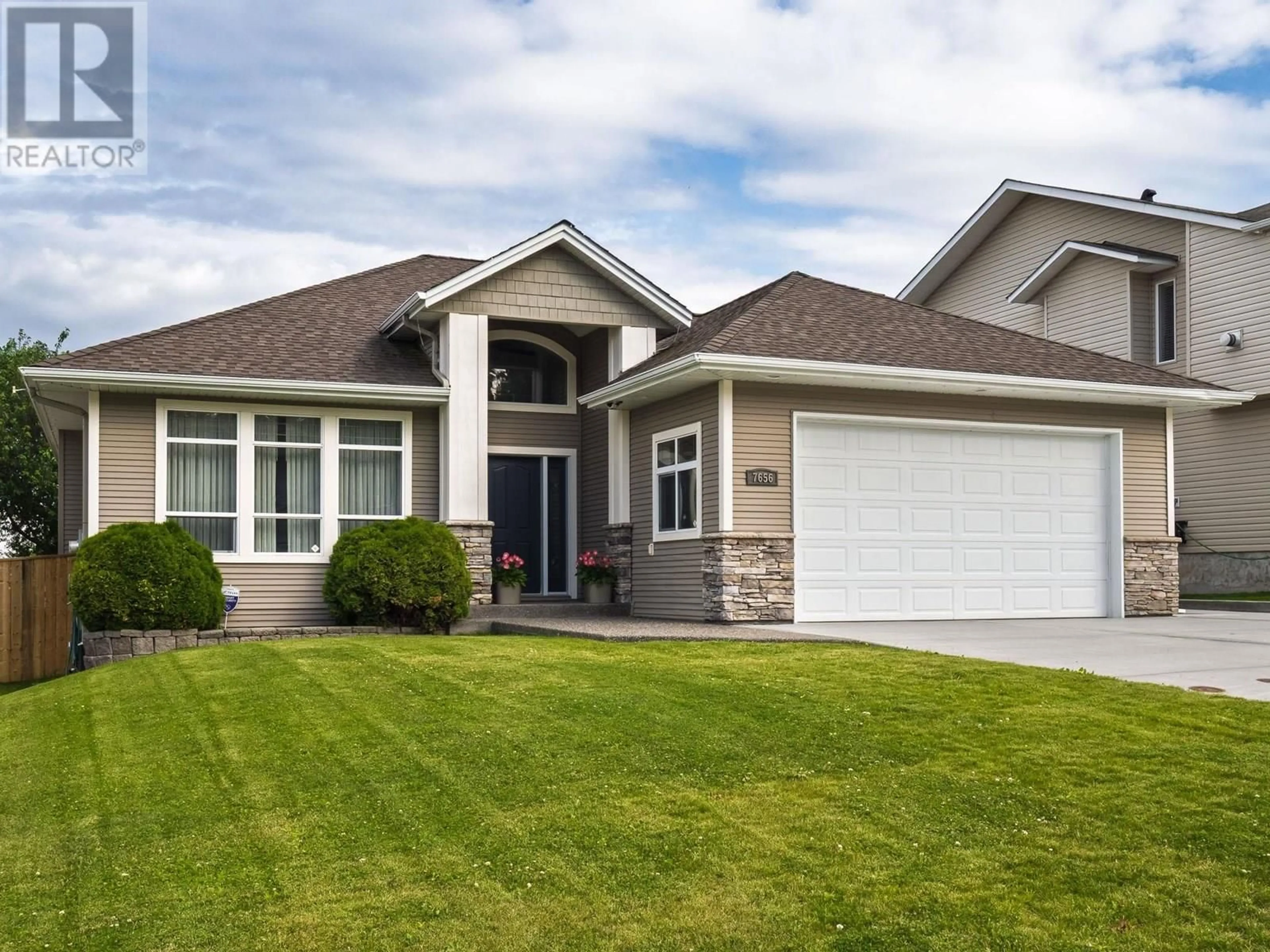Home with vinyl exterior material, street for 7656 GRAYSHELL ROAD, Prince George British Columbia V2N0A8
