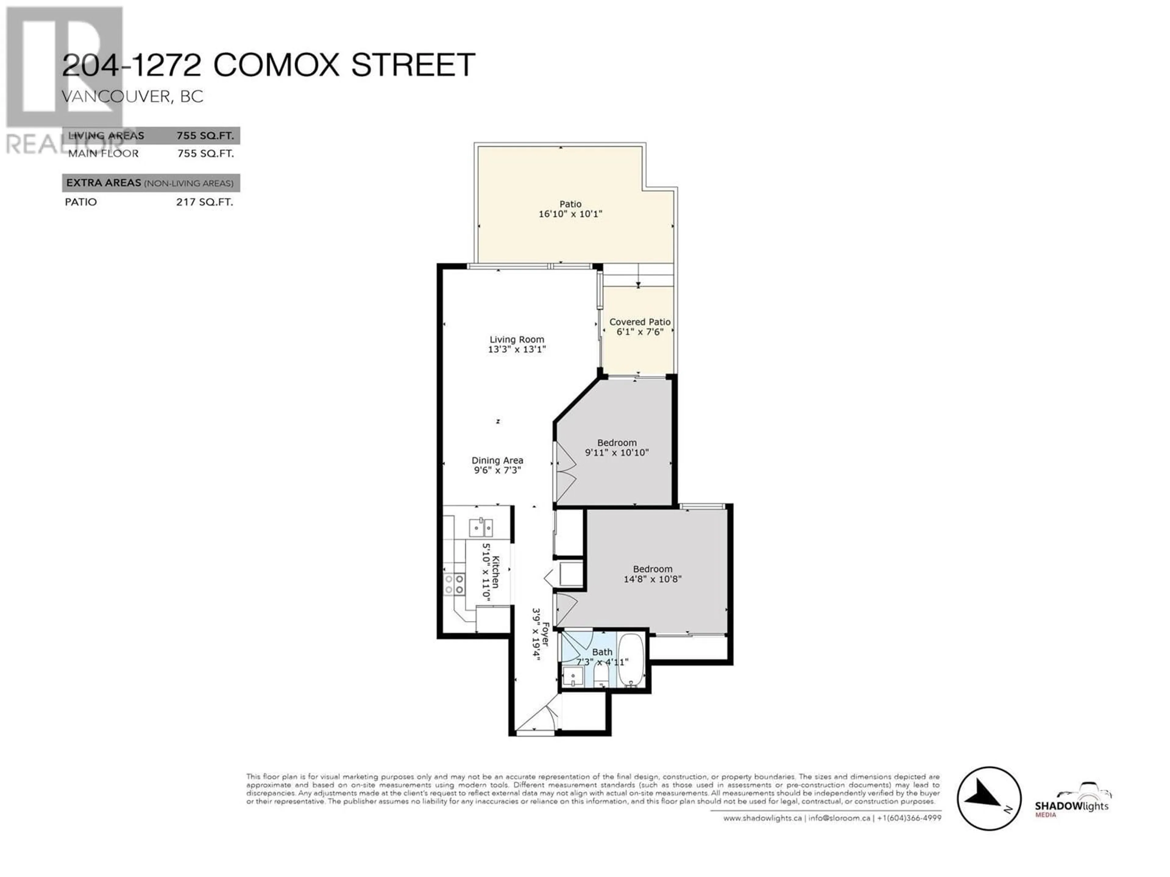 Floor plan for 204 - 1272 COMOX STREET, Vancouver British Columbia V6E1K7