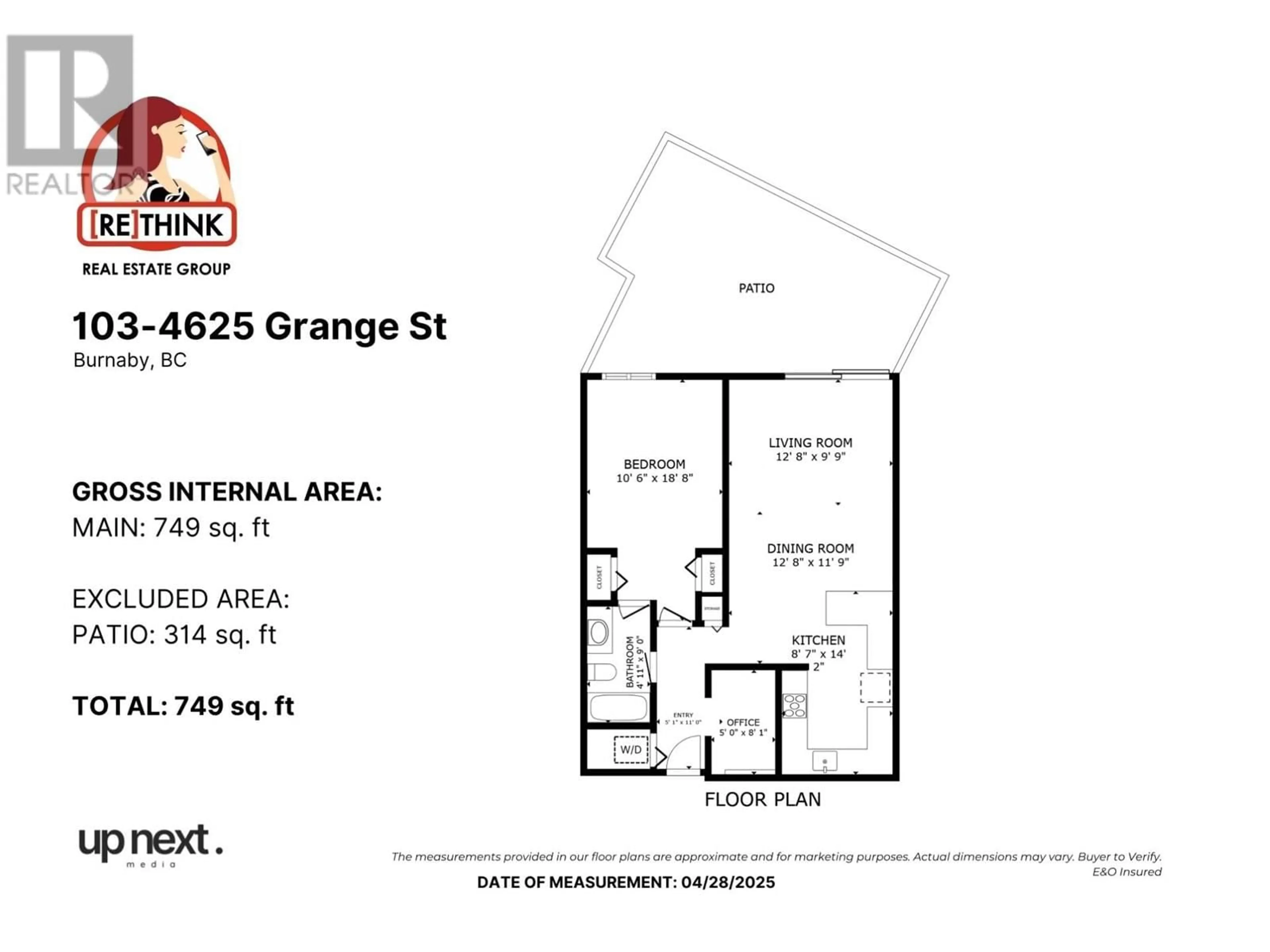 Floor plan for 103 - 4625 GRANGE STREET, Burnaby British Columbia V5H1R1