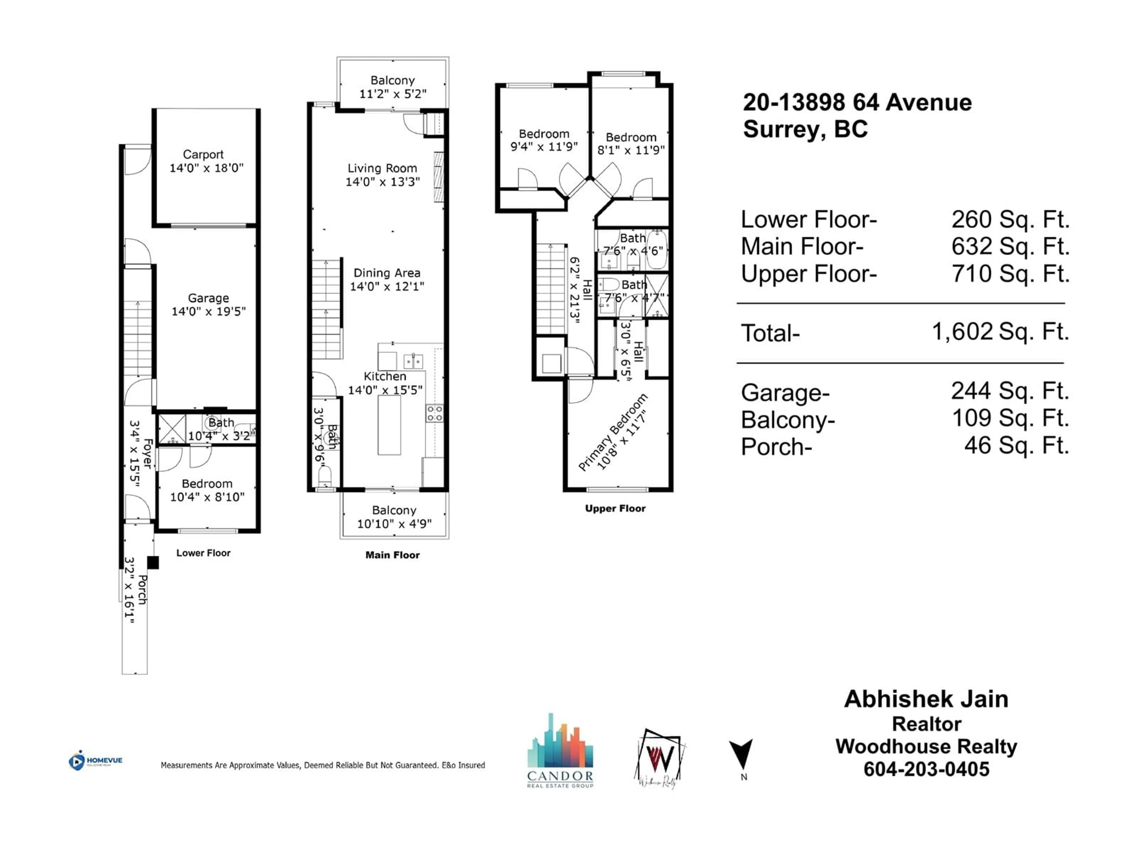 Floor plan for 20 - 13898 64, Surrey British Columbia V3W1L6