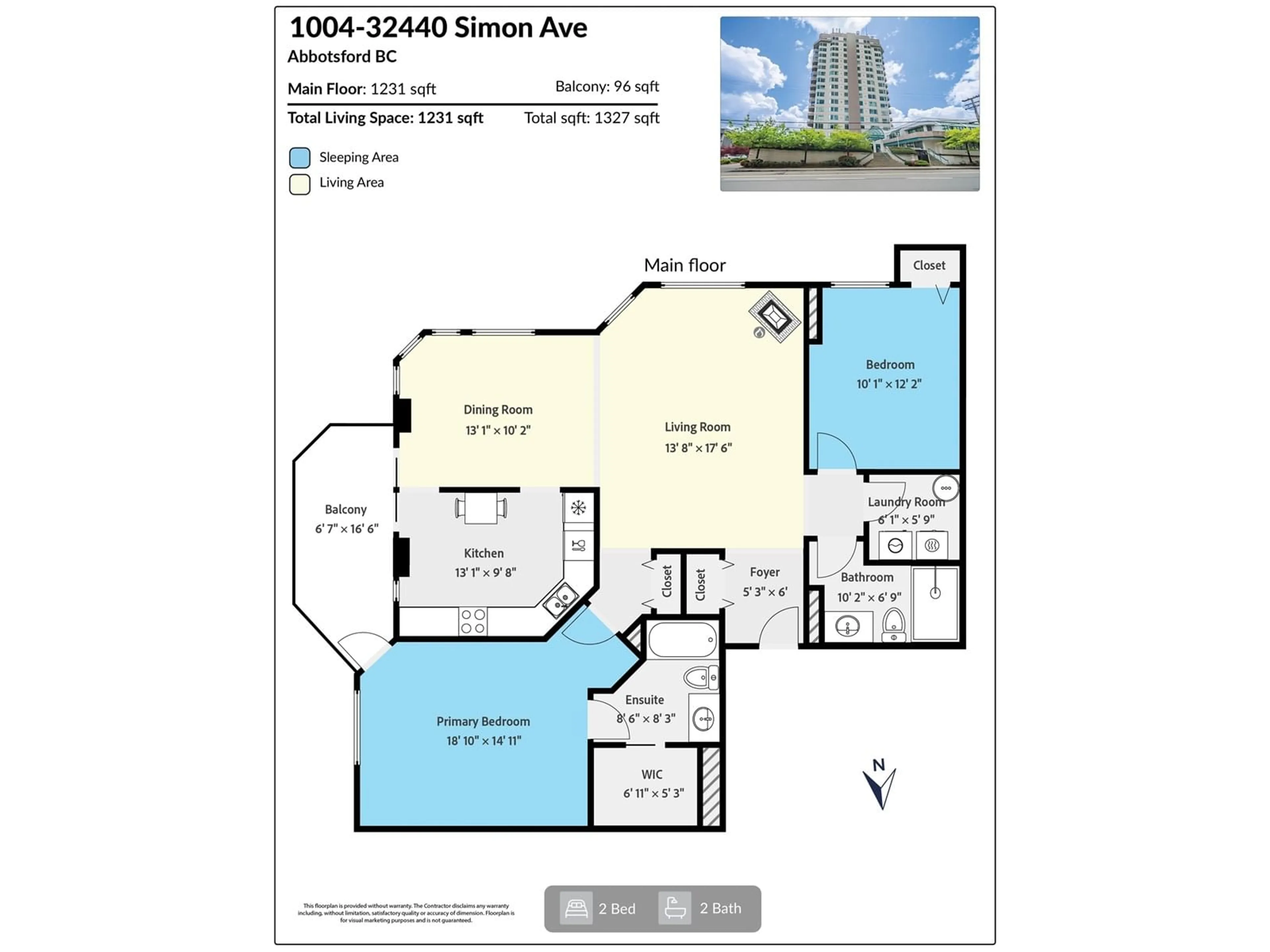 Floor plan for 1004 - 32440 SIMON, Abbotsford British Columbia V2T5R3