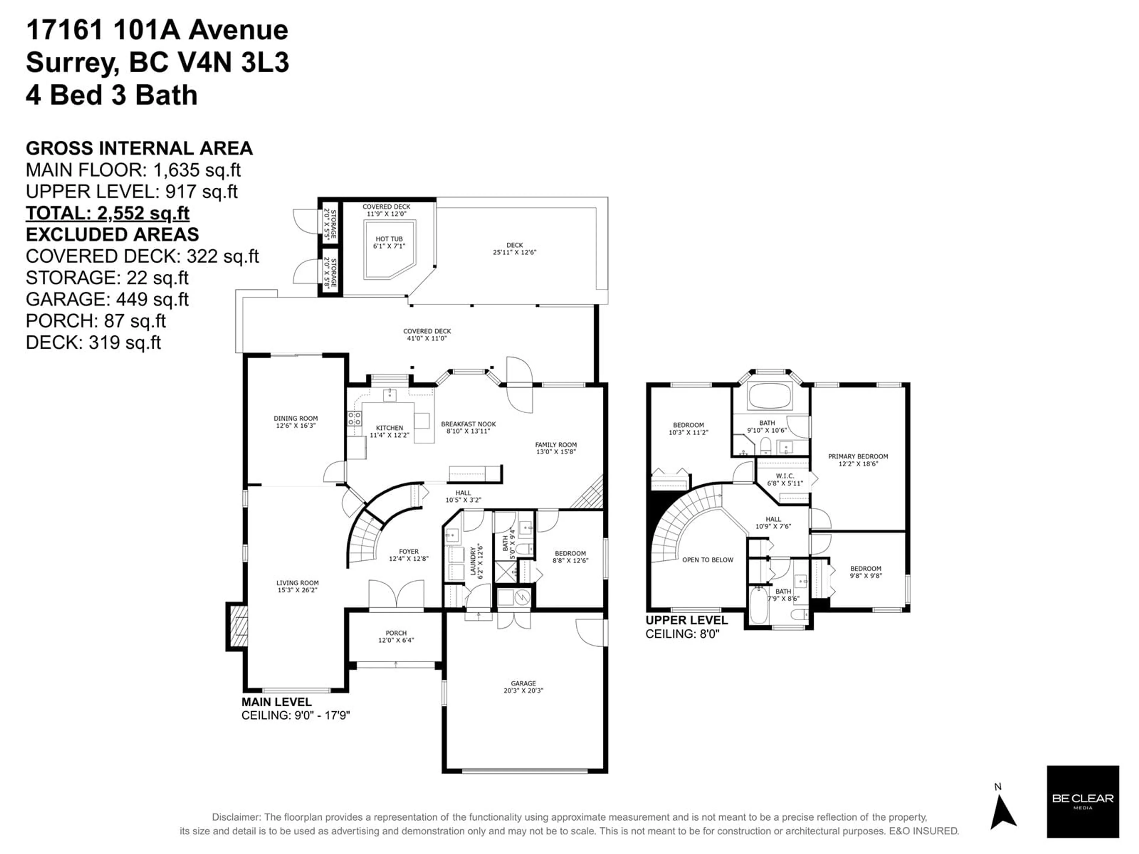 Floor plan for 17161 101A, Surrey British Columbia V4N3L3