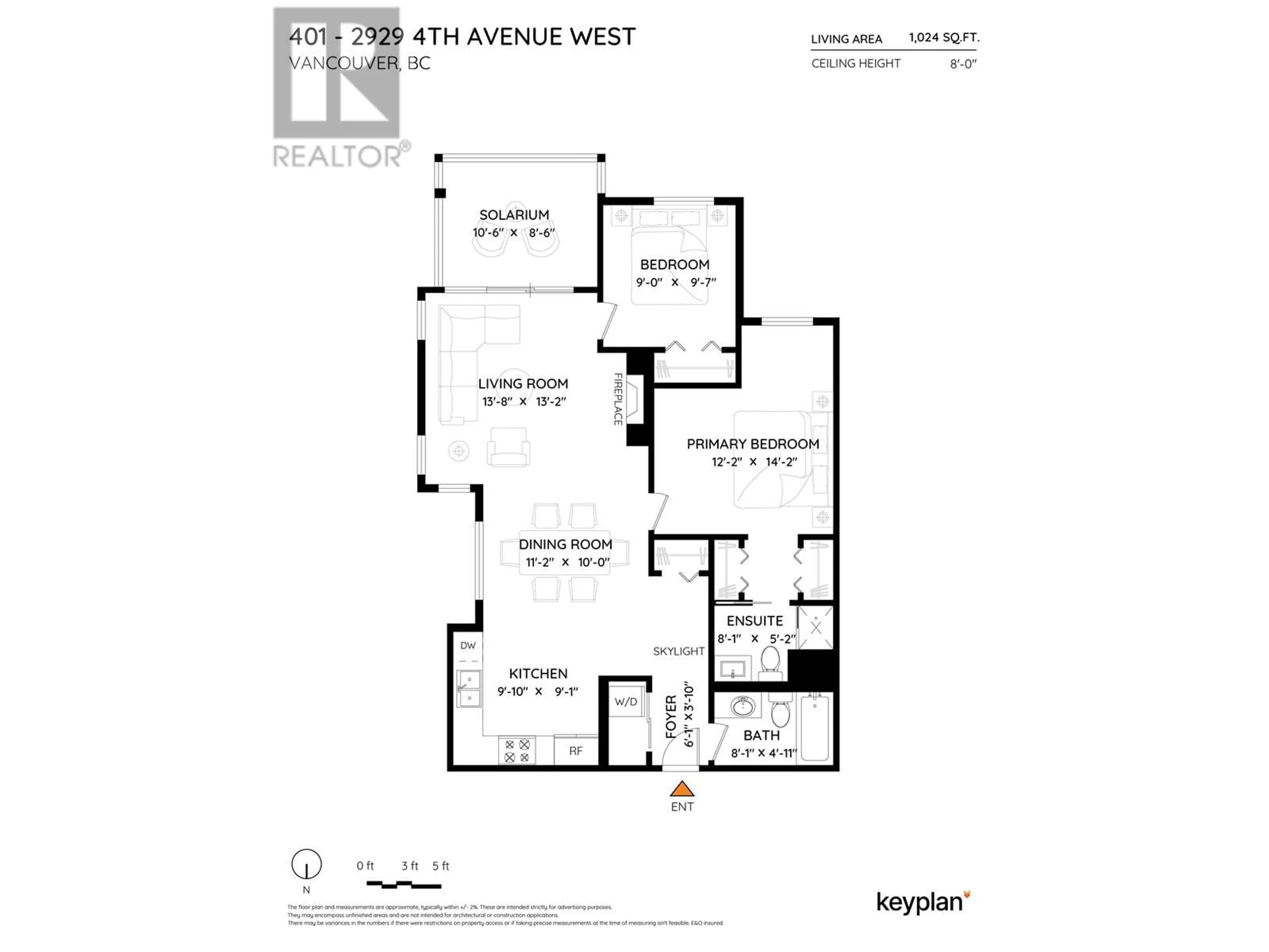 Floor plan for 401 - 2929 4TH AVENUE, Vancouver British Columbia V6K4T3