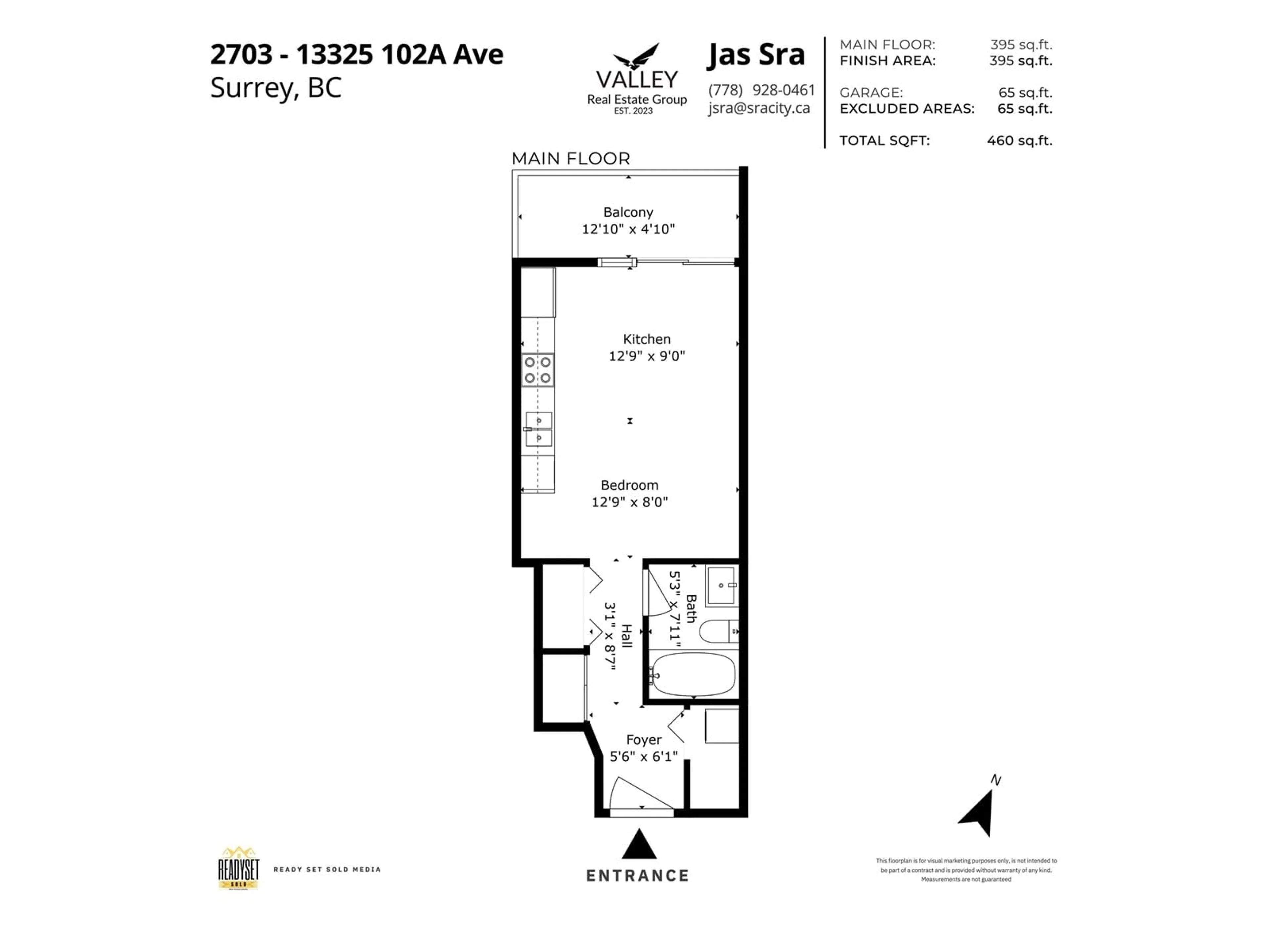 Floor plan for 2703 - 13325 102A, Surrey British Columbia V3T0J5