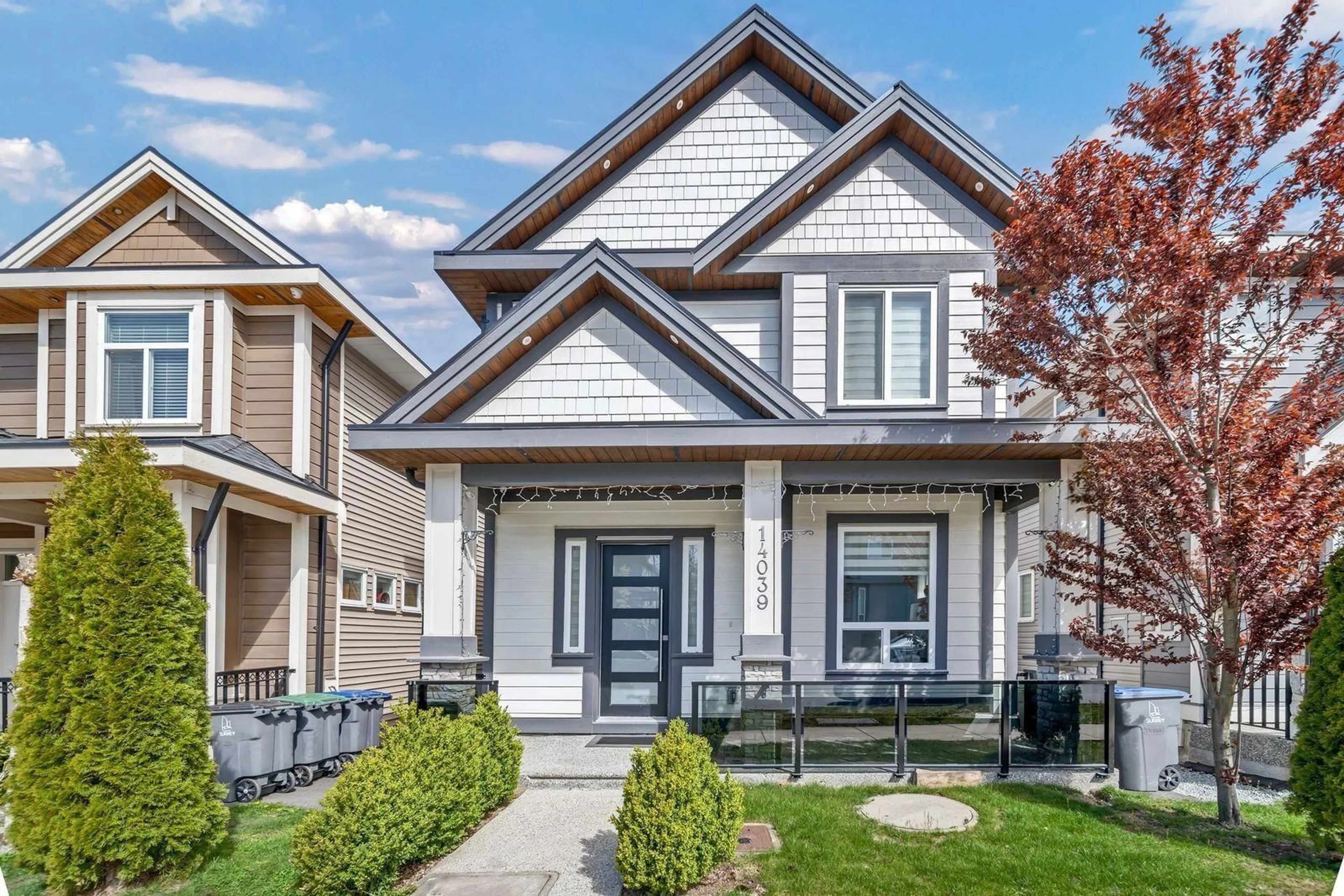 Home with vinyl exterior material, street for 14039 59A, Surrey British Columbia V3X1E3
