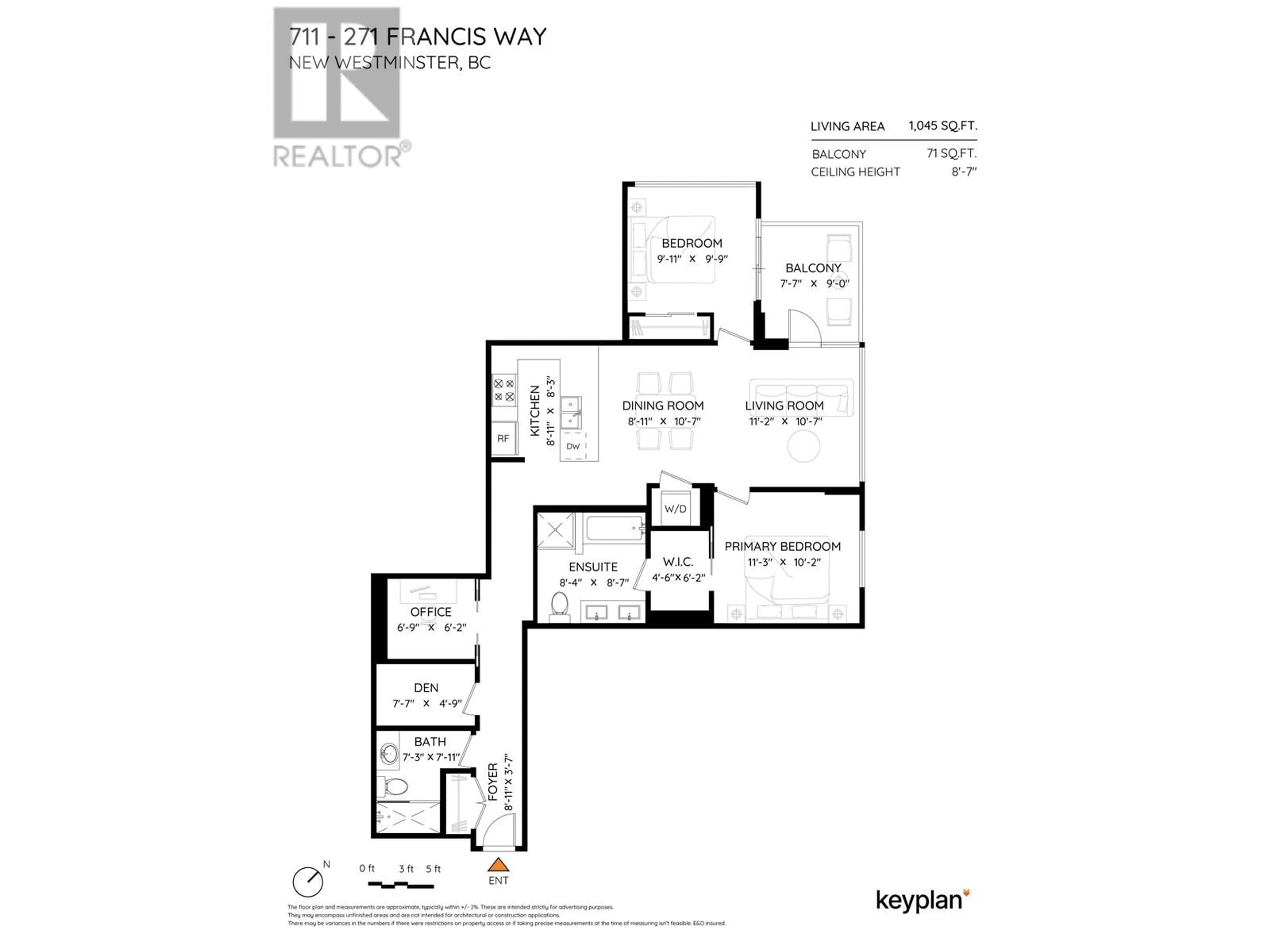 Floor plan for 711 - 271 FRANCIS WAY, New Westminster British Columbia V3L0H2