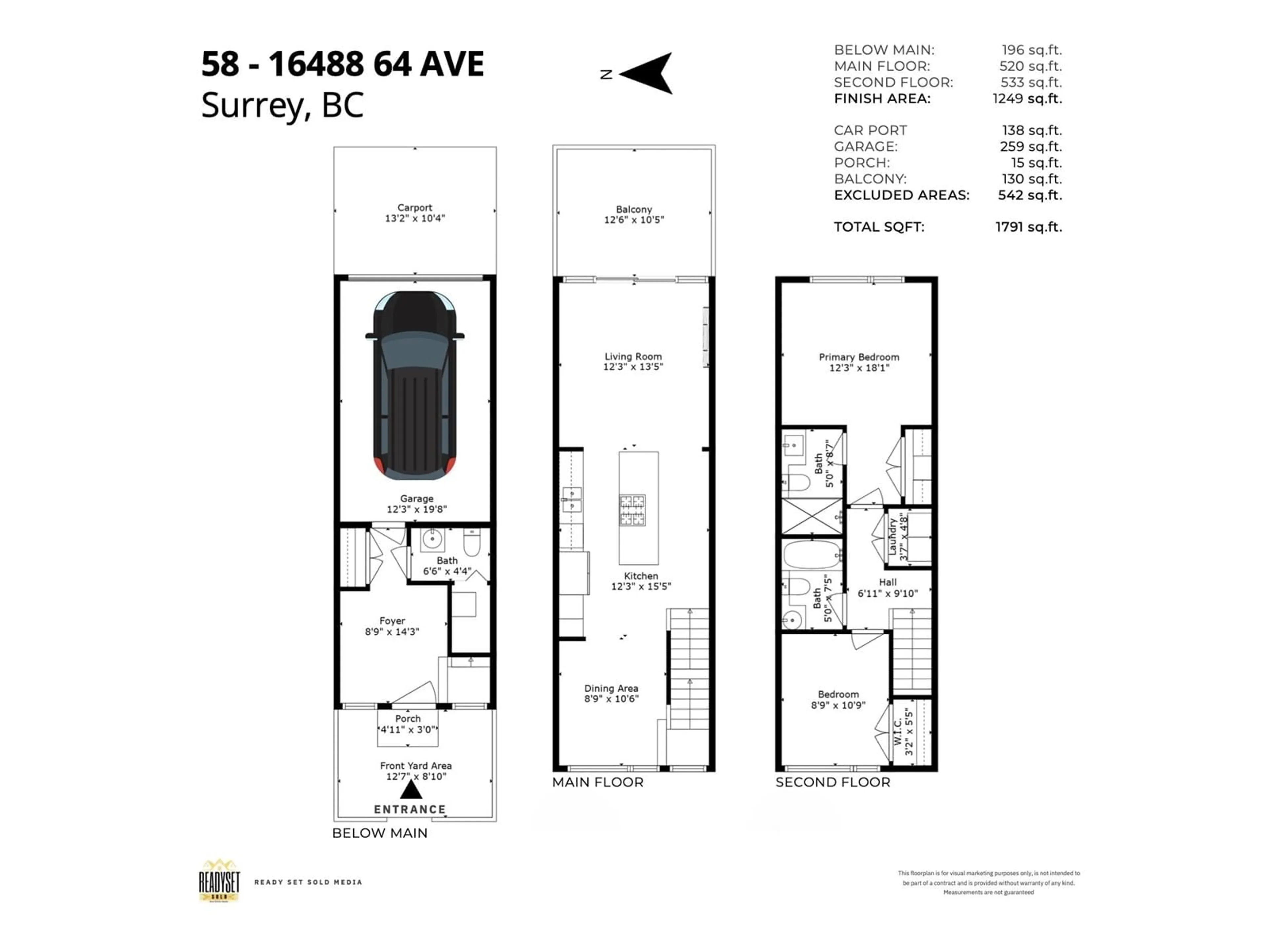 Floor plan for 58 16488 64 AVE, Surrey British Columbia V3S6X6