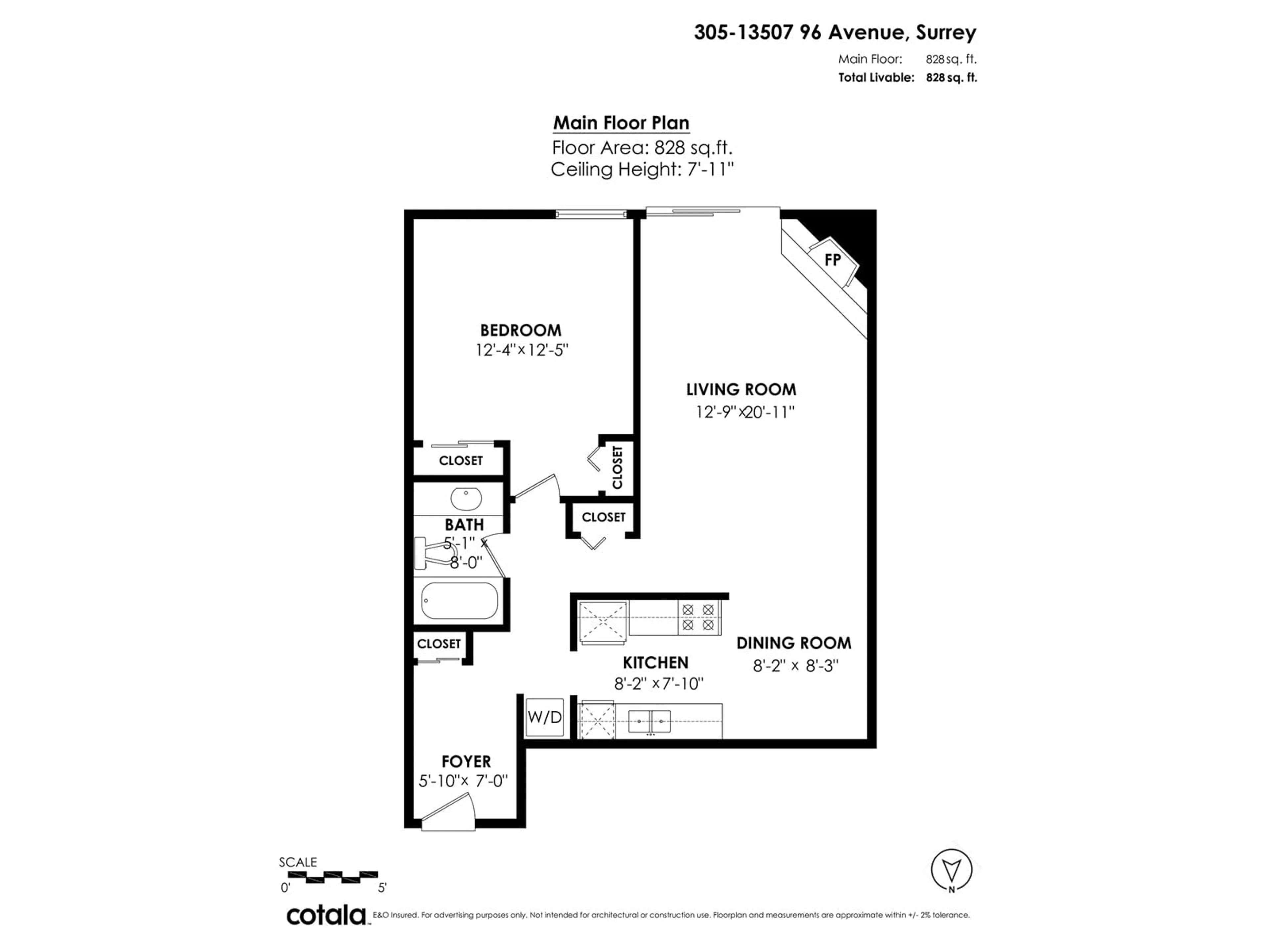 Floor plan for 305 - 13507 96, Surrey British Columbia V3V7P3