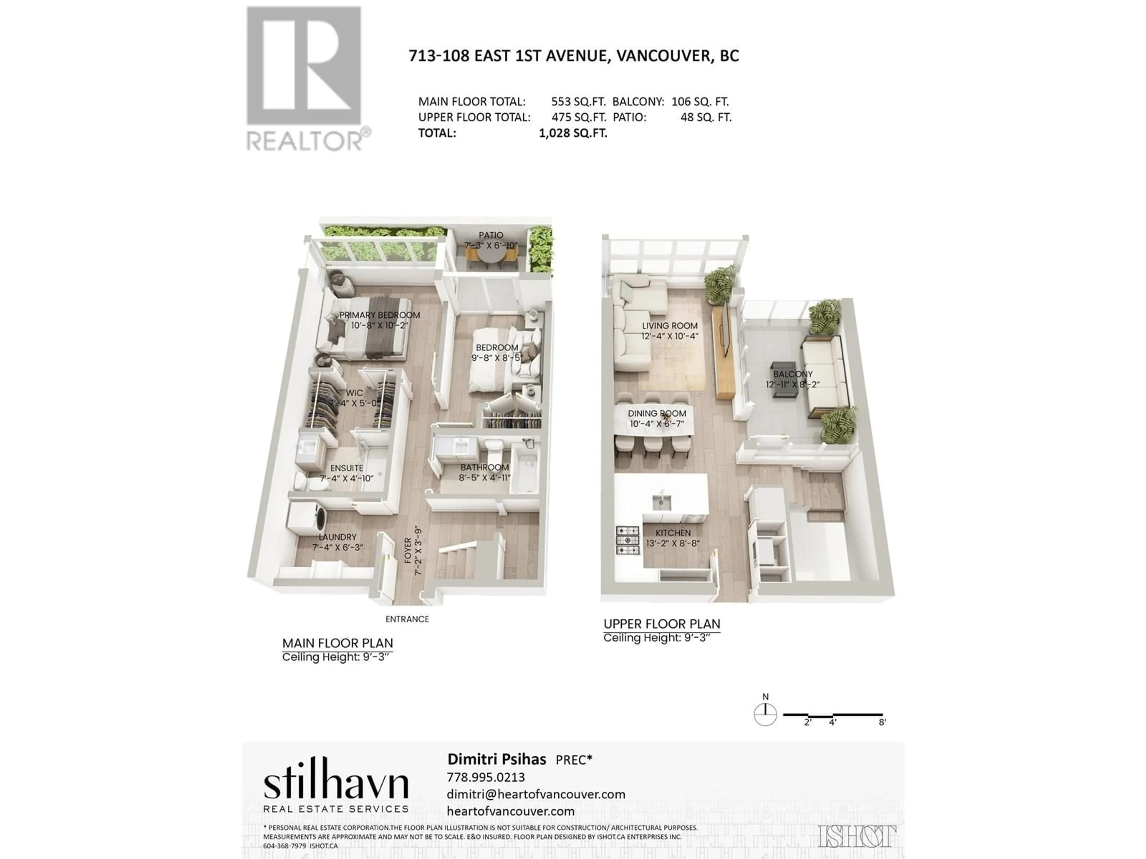 Floor plan for 713 - 108 1ST AVENUE, Vancouver British Columbia V5T0E4