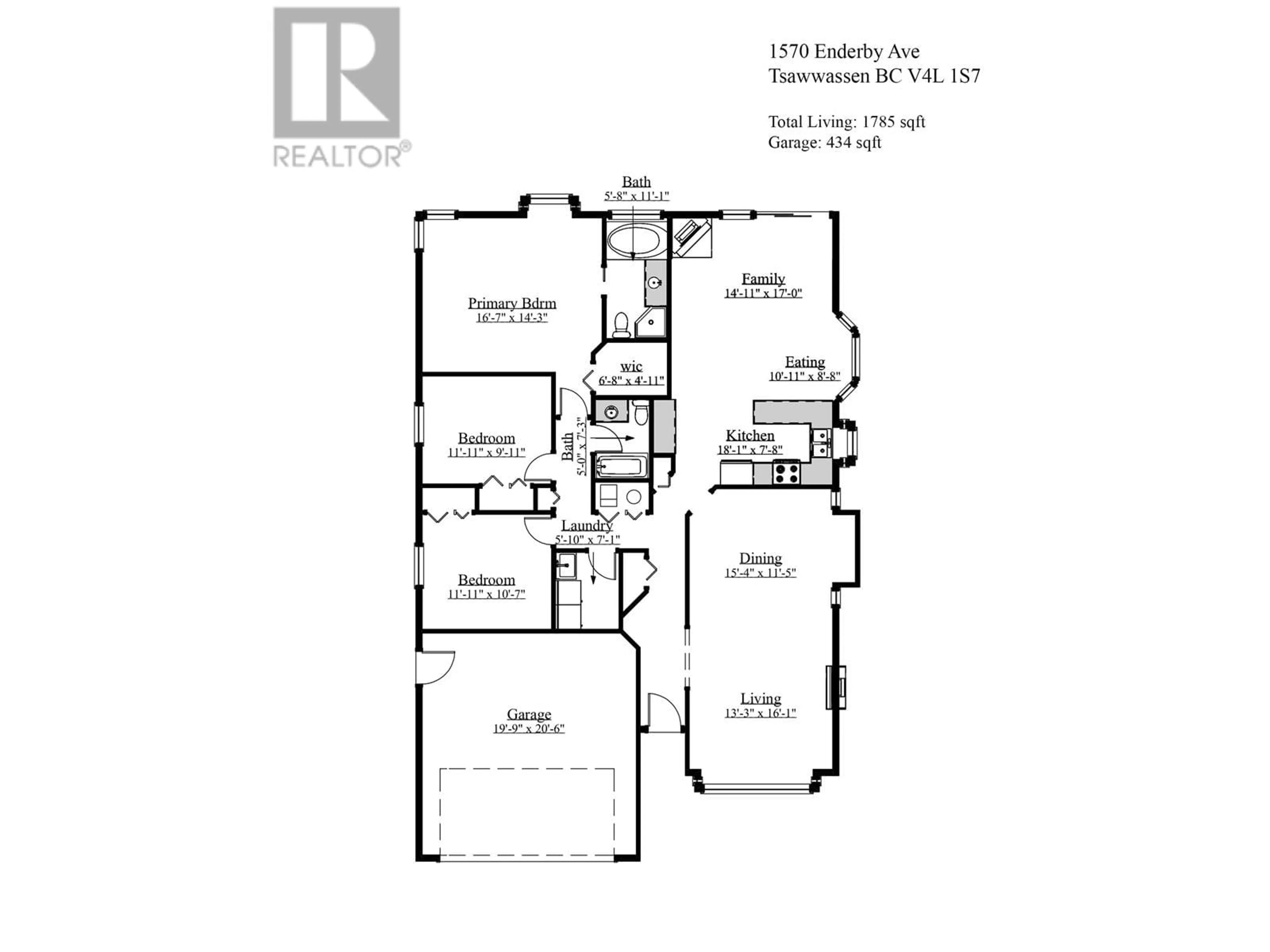 Floor plan for 1570 ENDERBY AVENUE, Delta British Columbia V4L1S7
