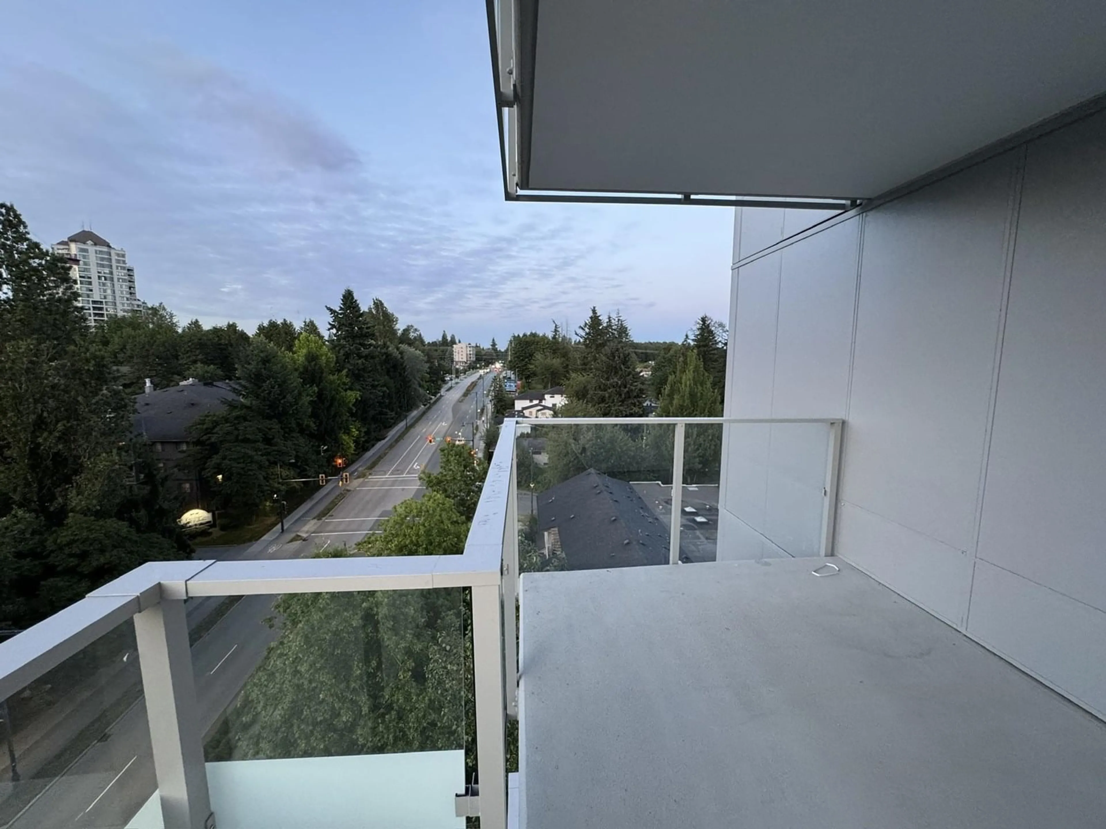 Balcony in the apartment, city buildings view from balcony for 1002 - 13778 100, Surrey British Columbia V3T0V3