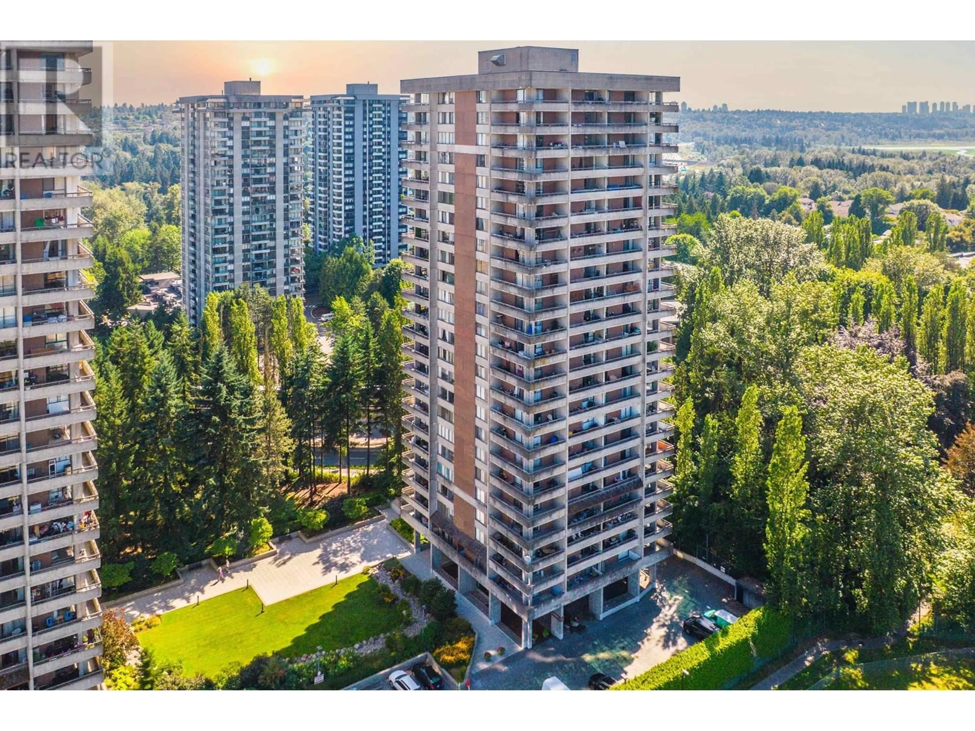 A pic from outside/outdoor area/front of a property/back of a property/a pic from drone, city buildings view from balcony for 303 - 3737 BARTLETT COURT, Burnaby British Columbia V3J7E3