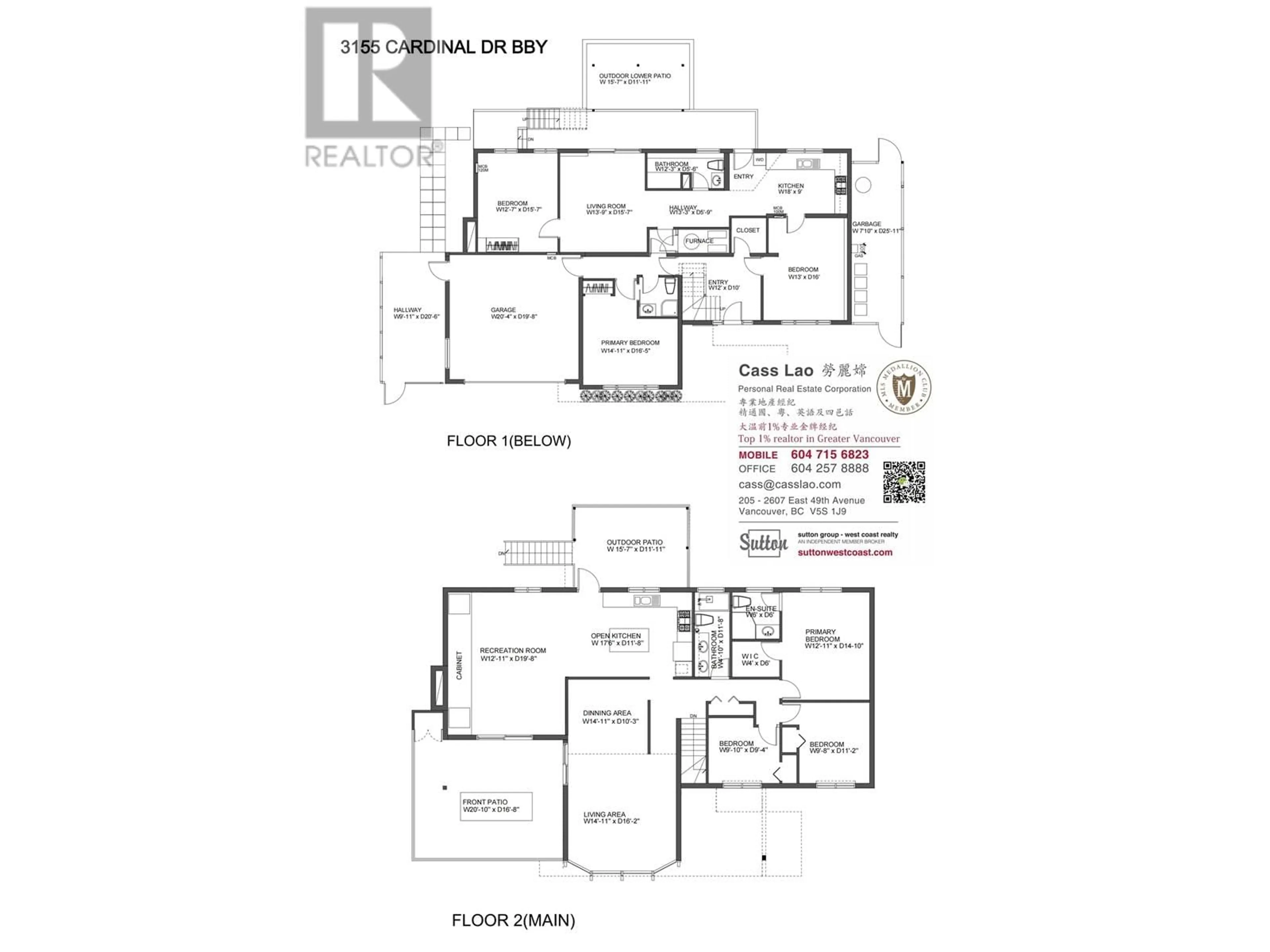 Floor plan for 3155 CARDINAL DRIVE, Burnaby British Columbia V5A2T5