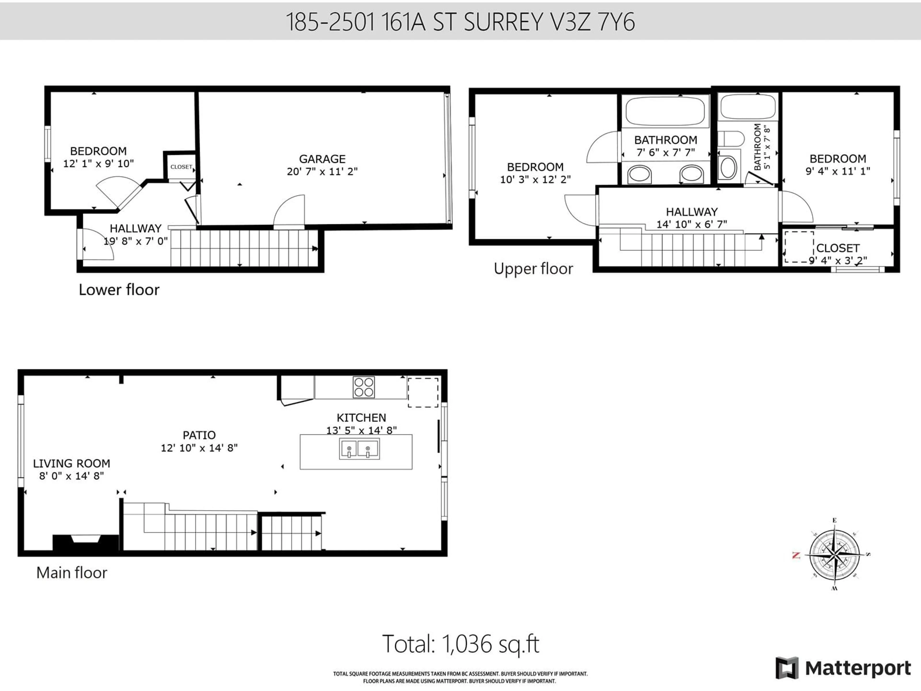 Floor plan for 185 - 2501 161A, Surrey British Columbia V3Z7Y6