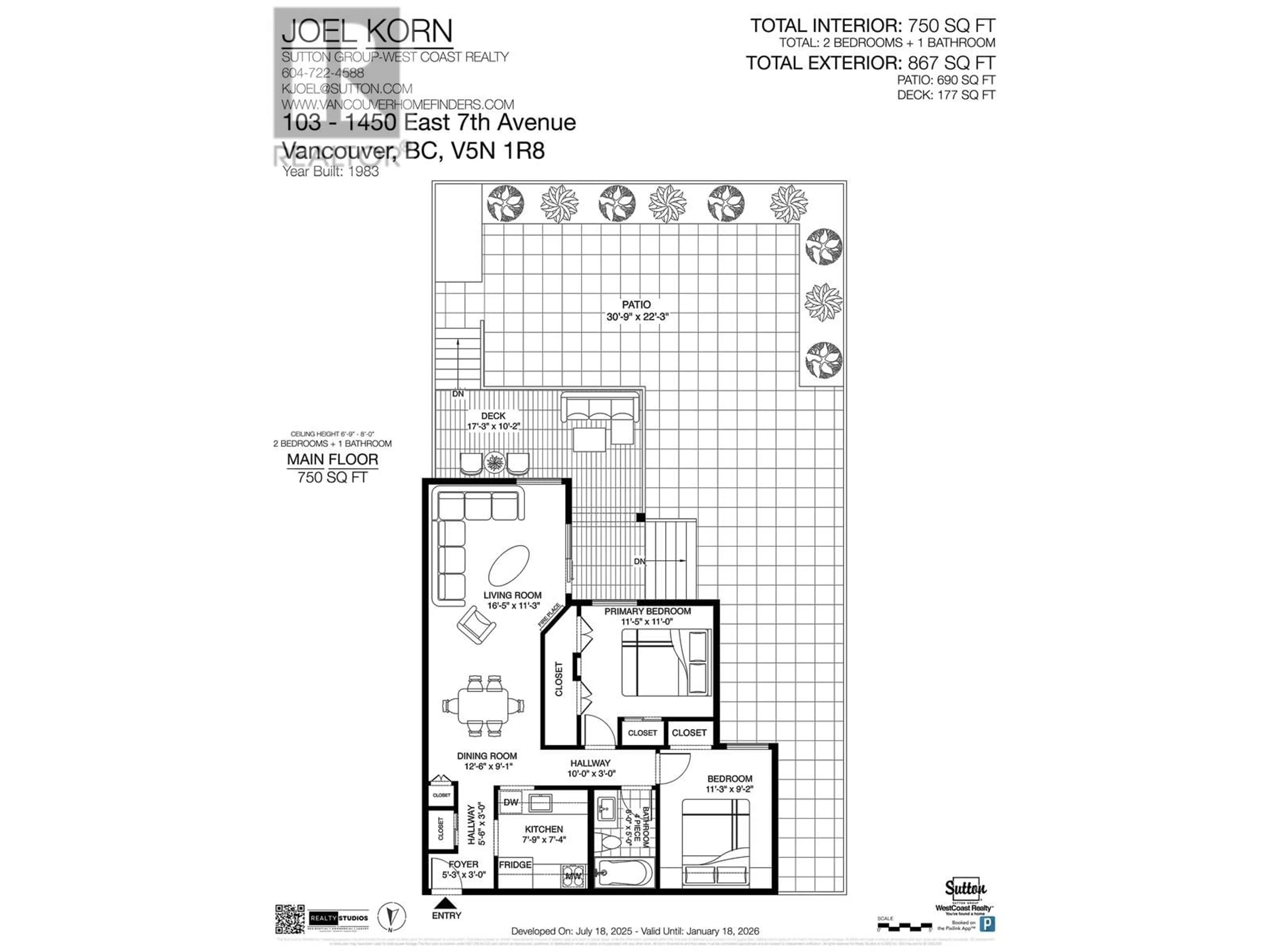 Floor plan for 103 - 1450 7TH AVENUE, Vancouver British Columbia V5N1R8