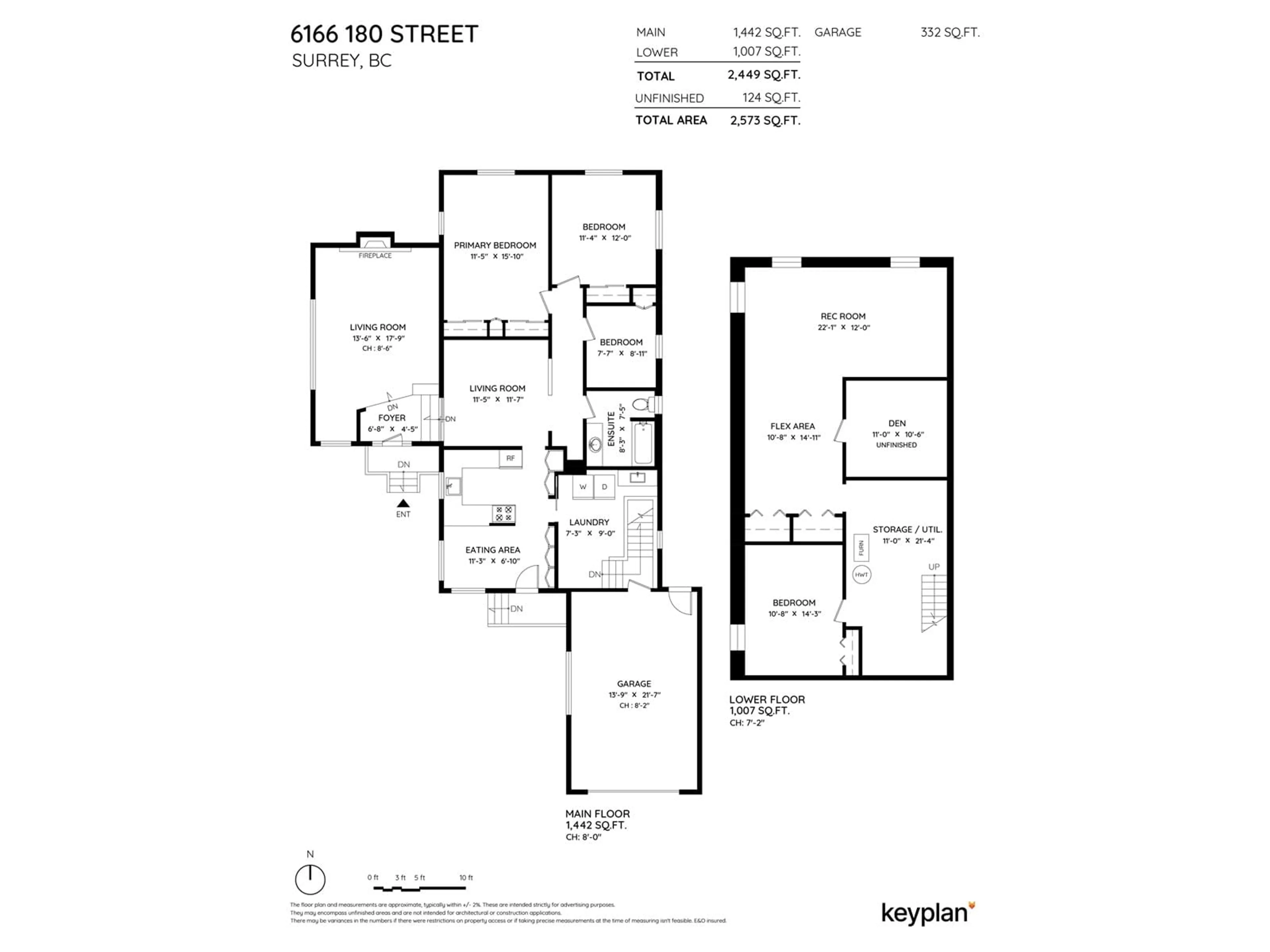 Floor plan for 6166 180, Surrey British Columbia V3J2P9