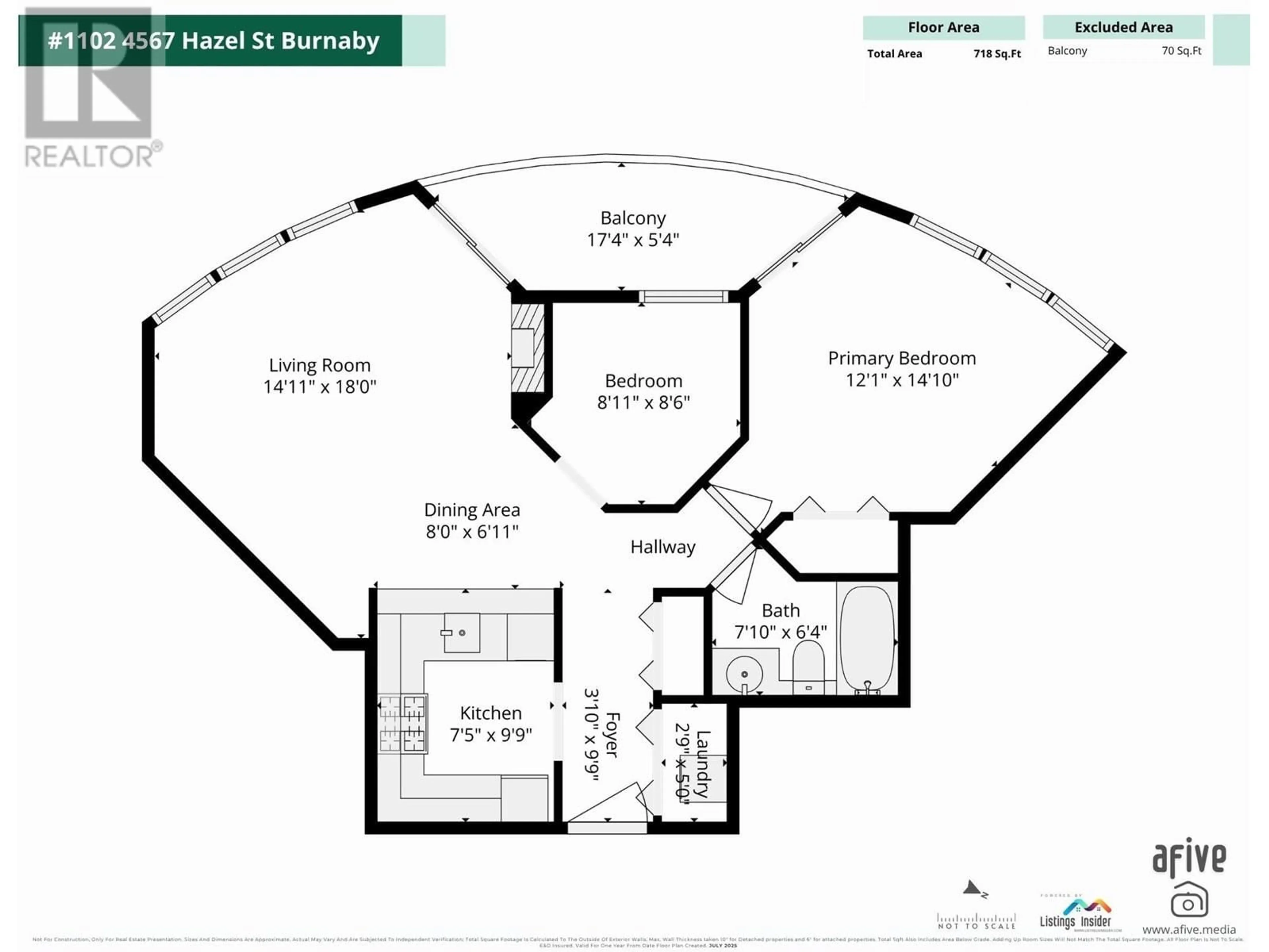 Floor plan for 1102 - 4567 HAZEL STREET, Burnaby British Columbia V5H4V4