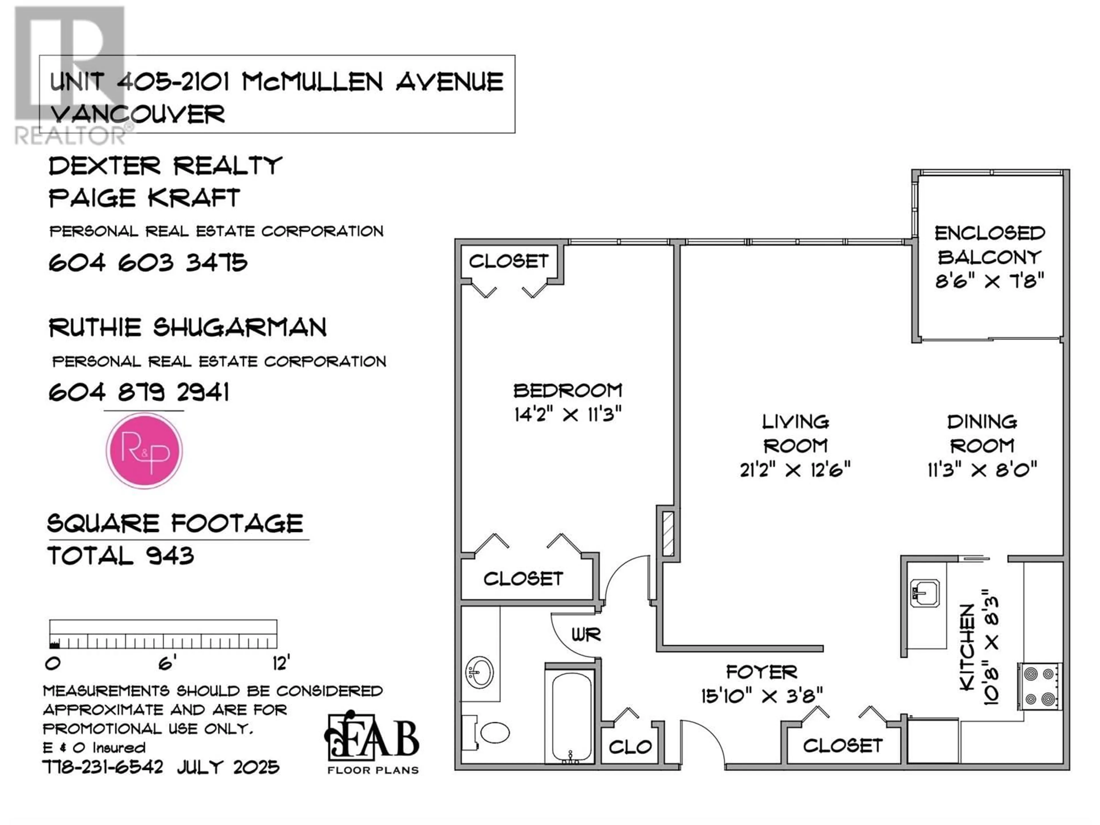 Floor plan for 405 - 2101 MCMULLEN AVENUE, Vancouver British Columbia V6L3B4