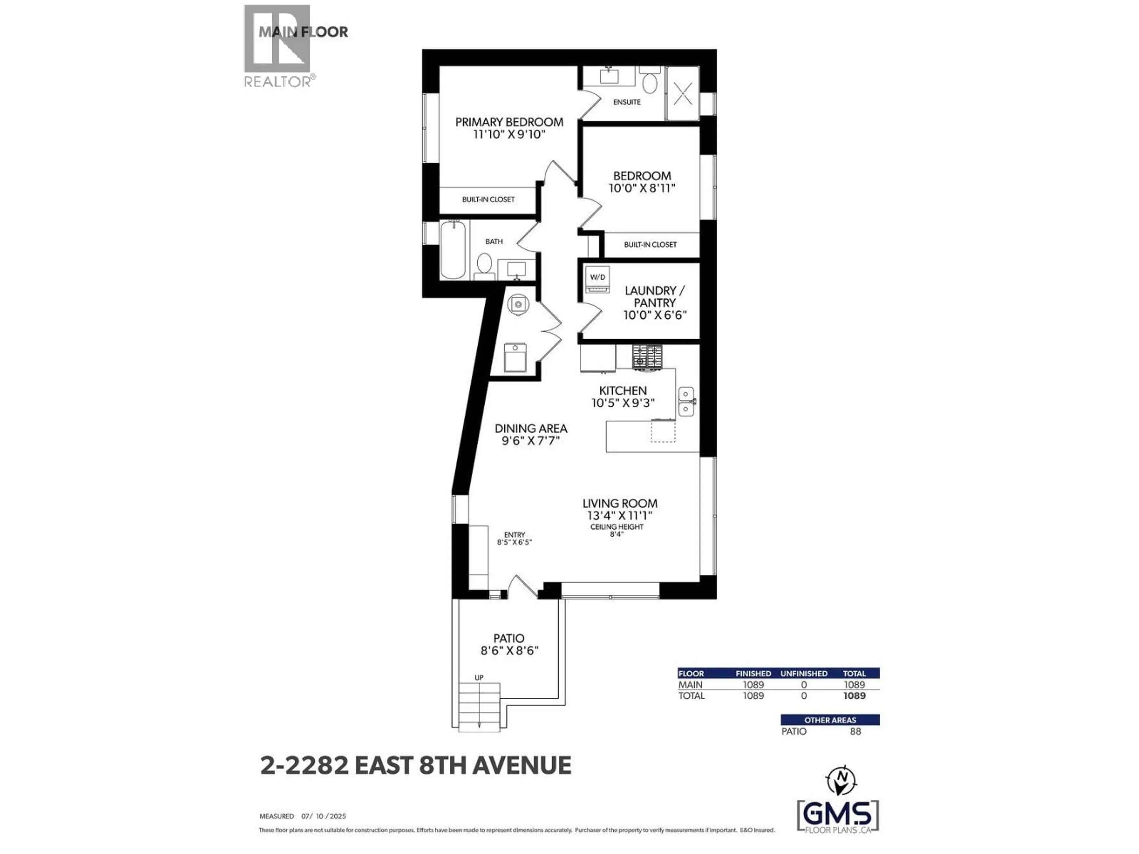 Floor plan for 2 - 2282 8TH AVENUE, Vancouver British Columbia V5N1V5