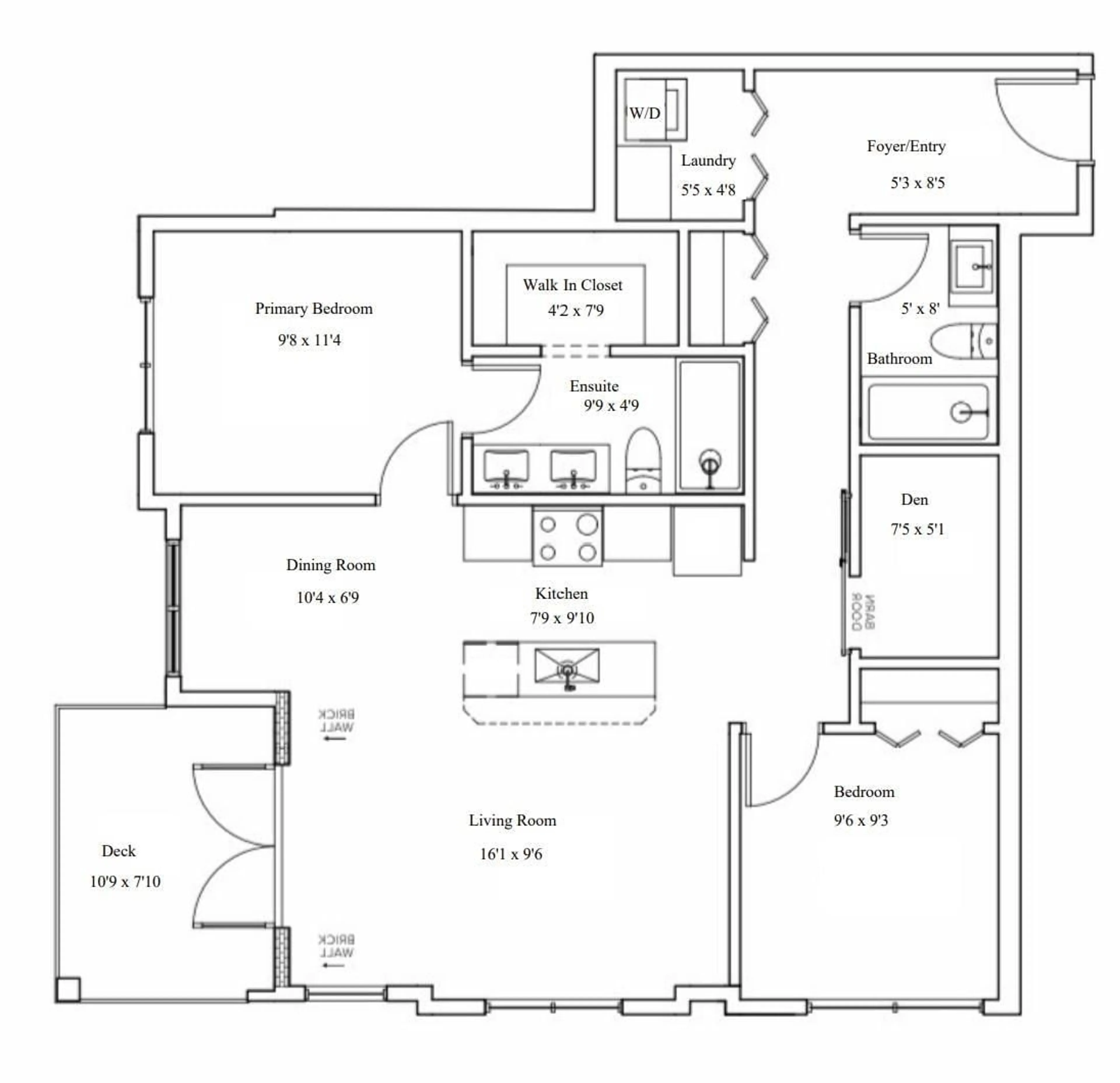 Floor plan for 409 - 2493 MONTROSE, Abbotsford British Columbia V2S0L4