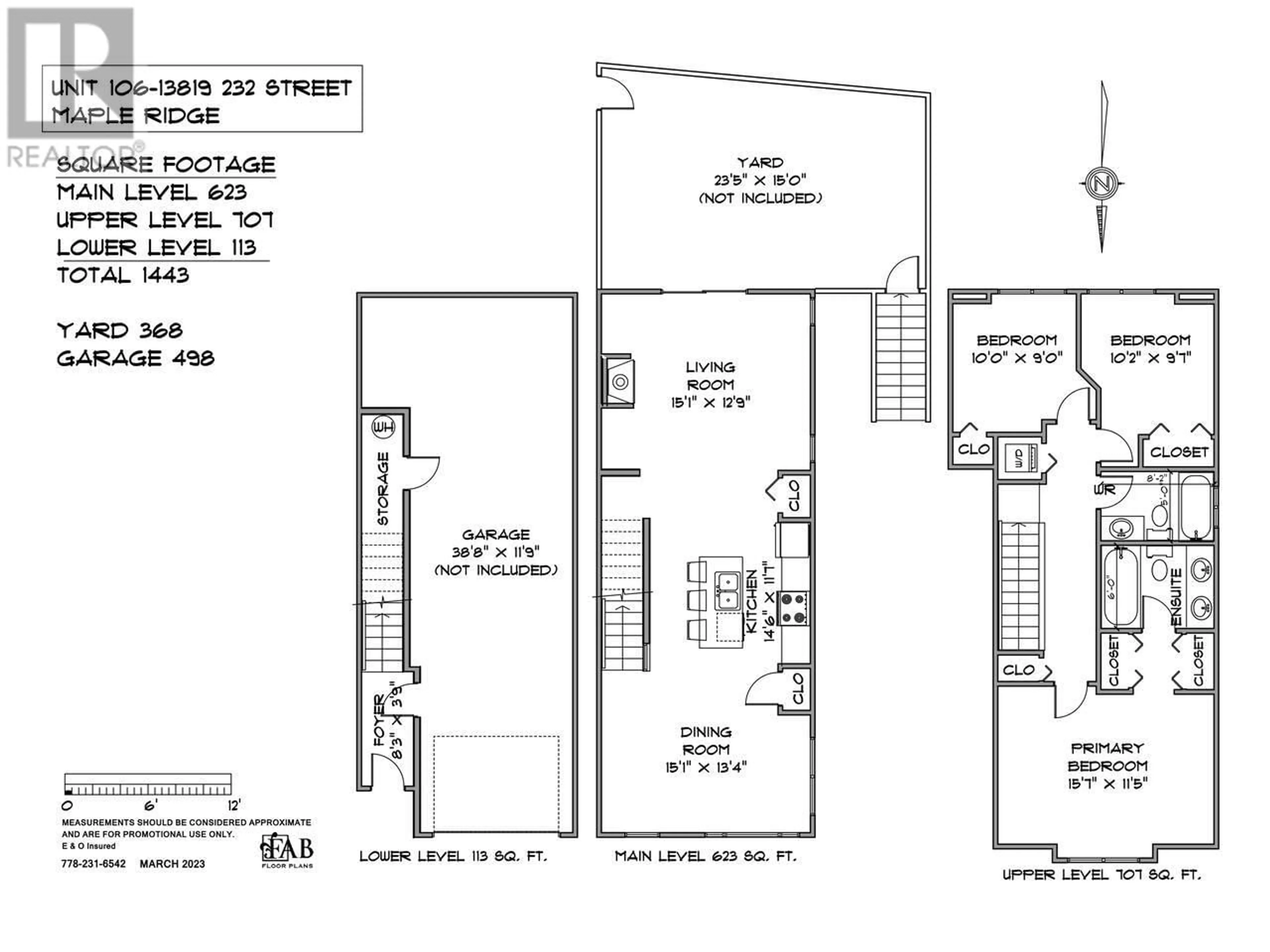 Floor plan for 106 - 13819 232 STREET, Maple Ridge British Columbia V4R0C7