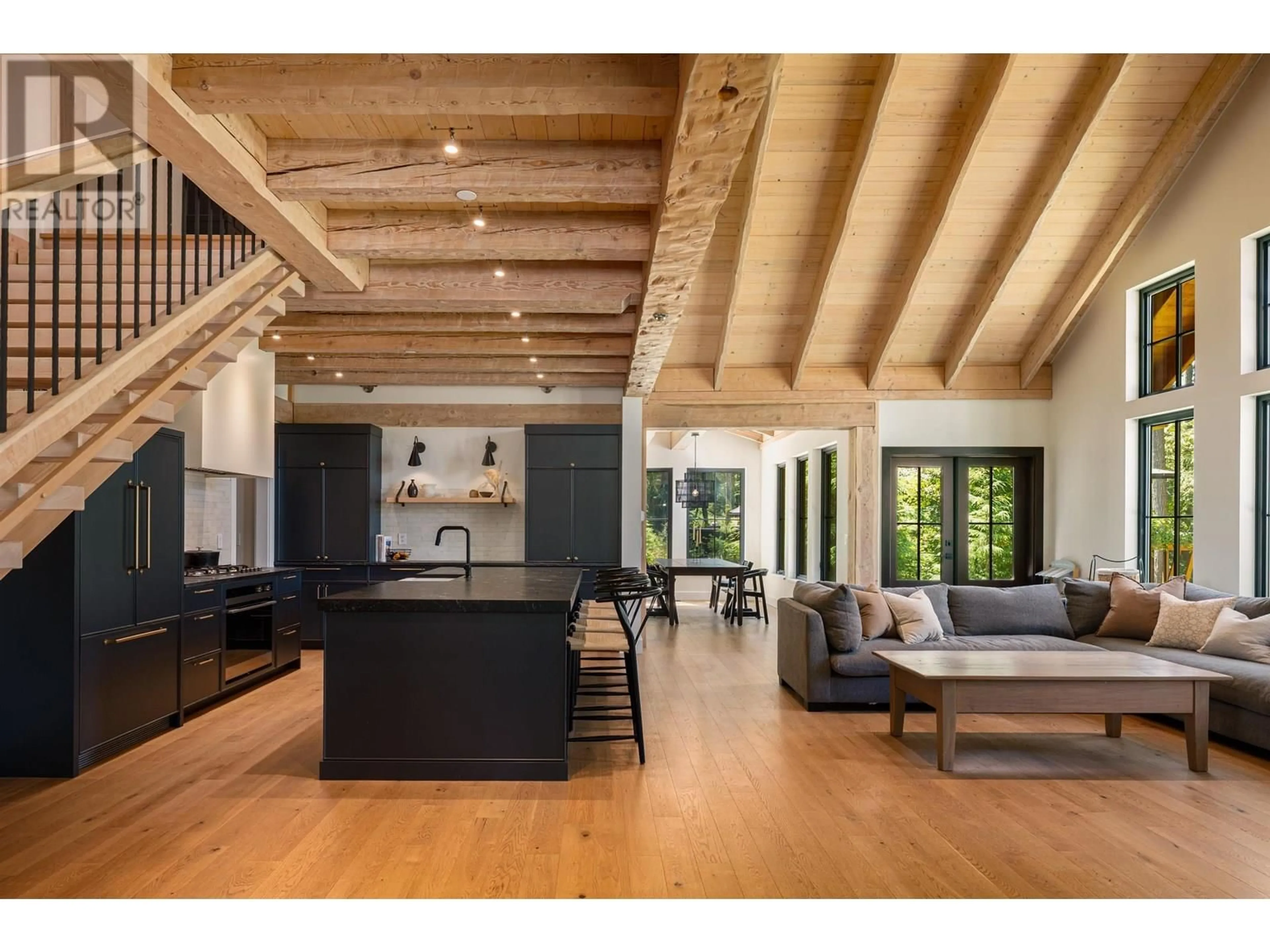 Open concept kitchen, wood/laminate floor for 1605 JOAN AUDREY LANE, Bowen Island British Columbia V0N1G2