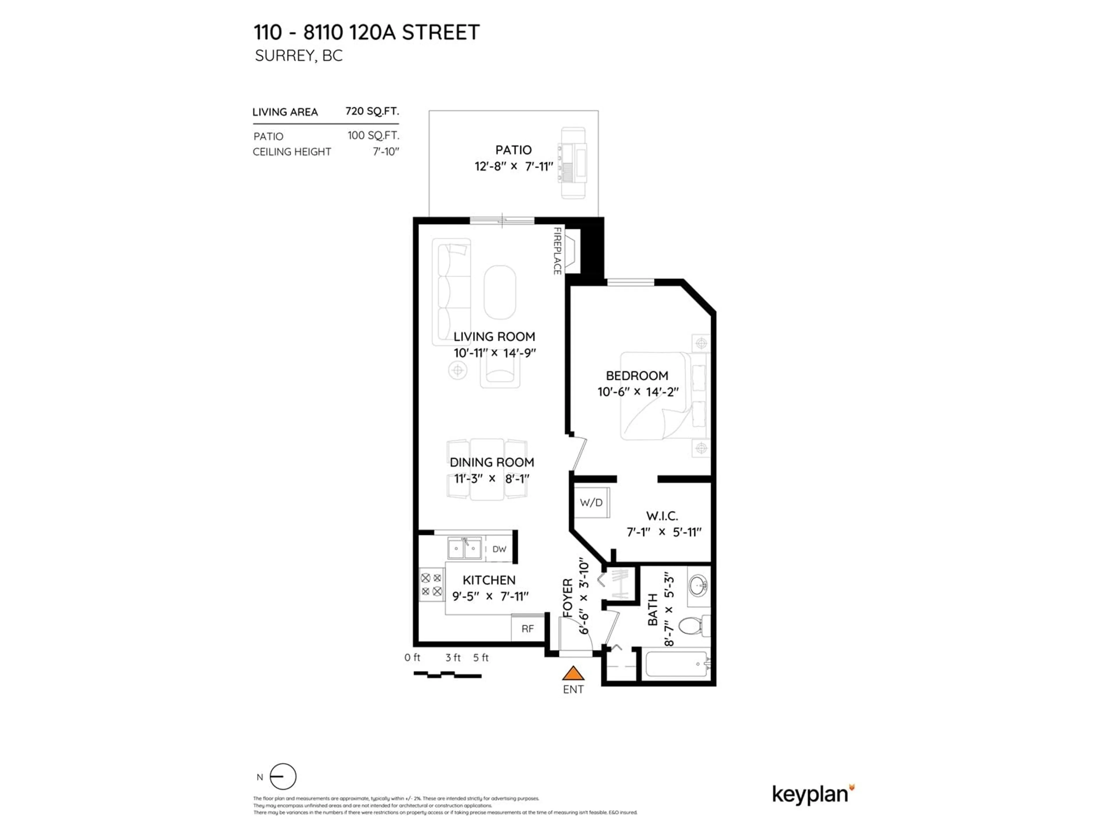 Floor plan for 110 - 8110 120A, Surrey British Columbia V3W3P3