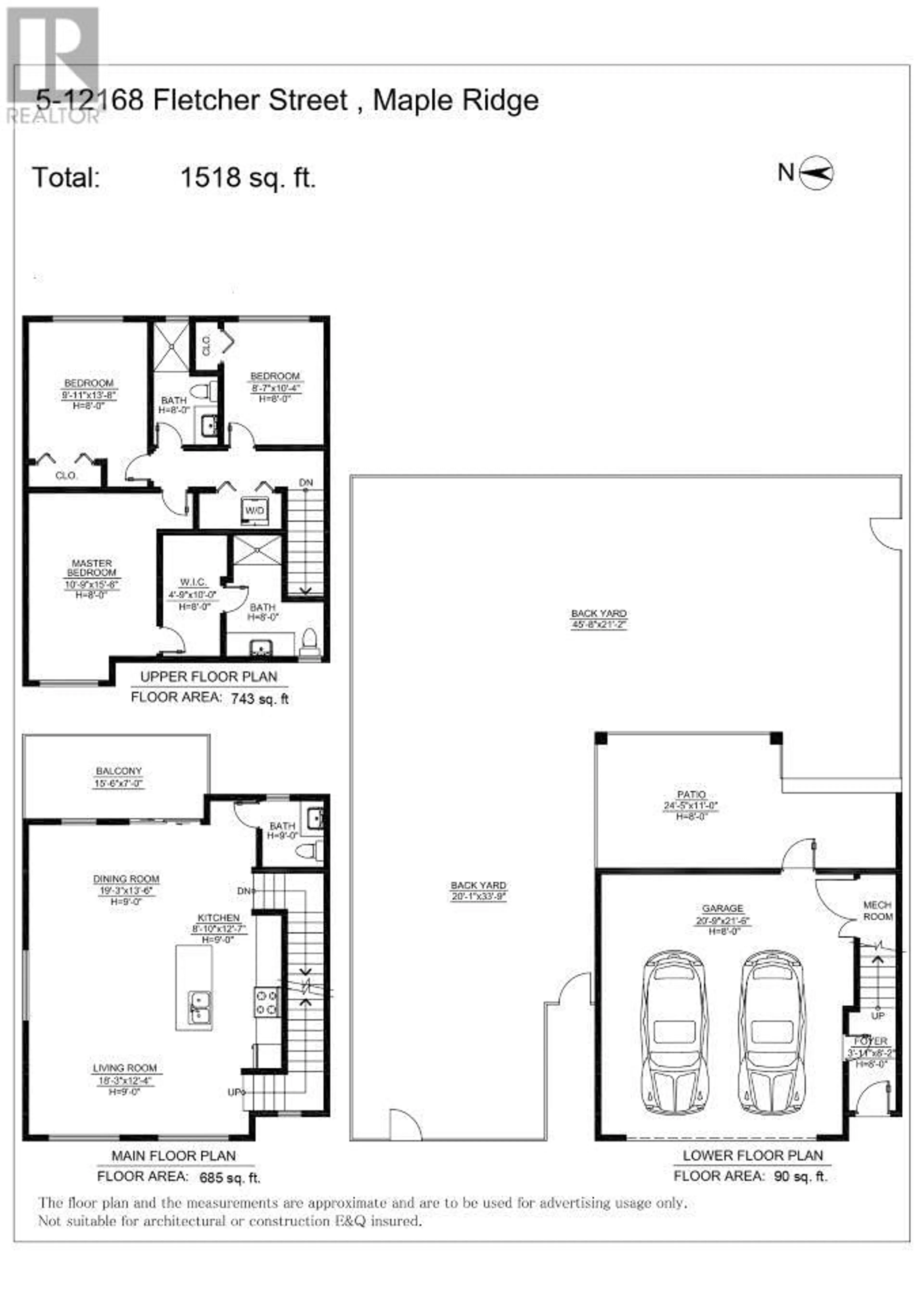 Floor plan for 5 - 12168 FLETCHER STREET, Maple Ridge British Columbia V2X6K9