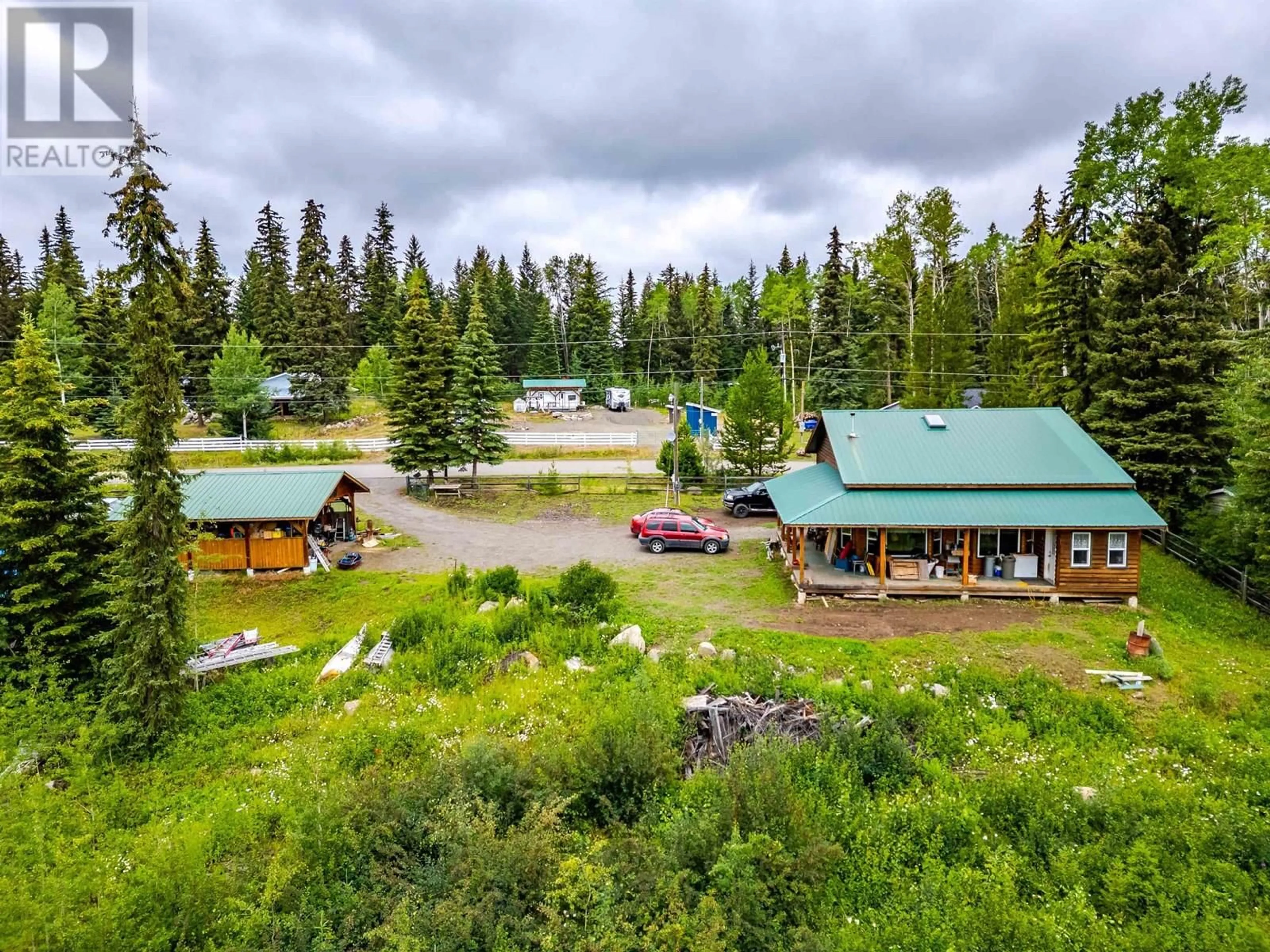 A pic from outside/outdoor area/front of a property/back of a property/a pic from drone, mountain view for 7478 BURGESS ROAD, Deka Lake / Sulphurous / Hathaway Lakes British Columbia V0K1X3