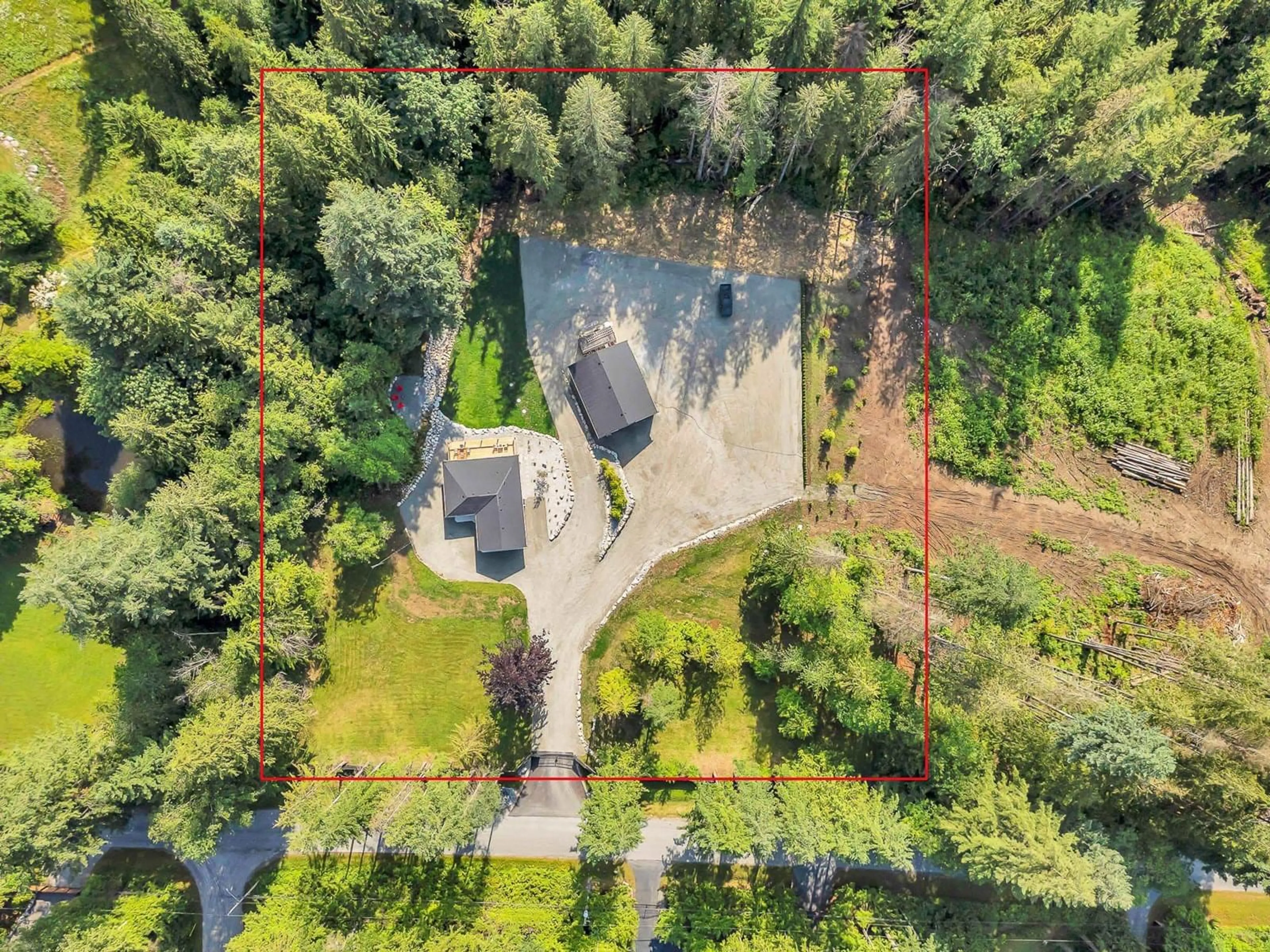 A pic from outside/outdoor area/front of a property/back of a property/a pic from drone, forest/trees view for 12358 CARR, Mission British Columbia V4S1B9