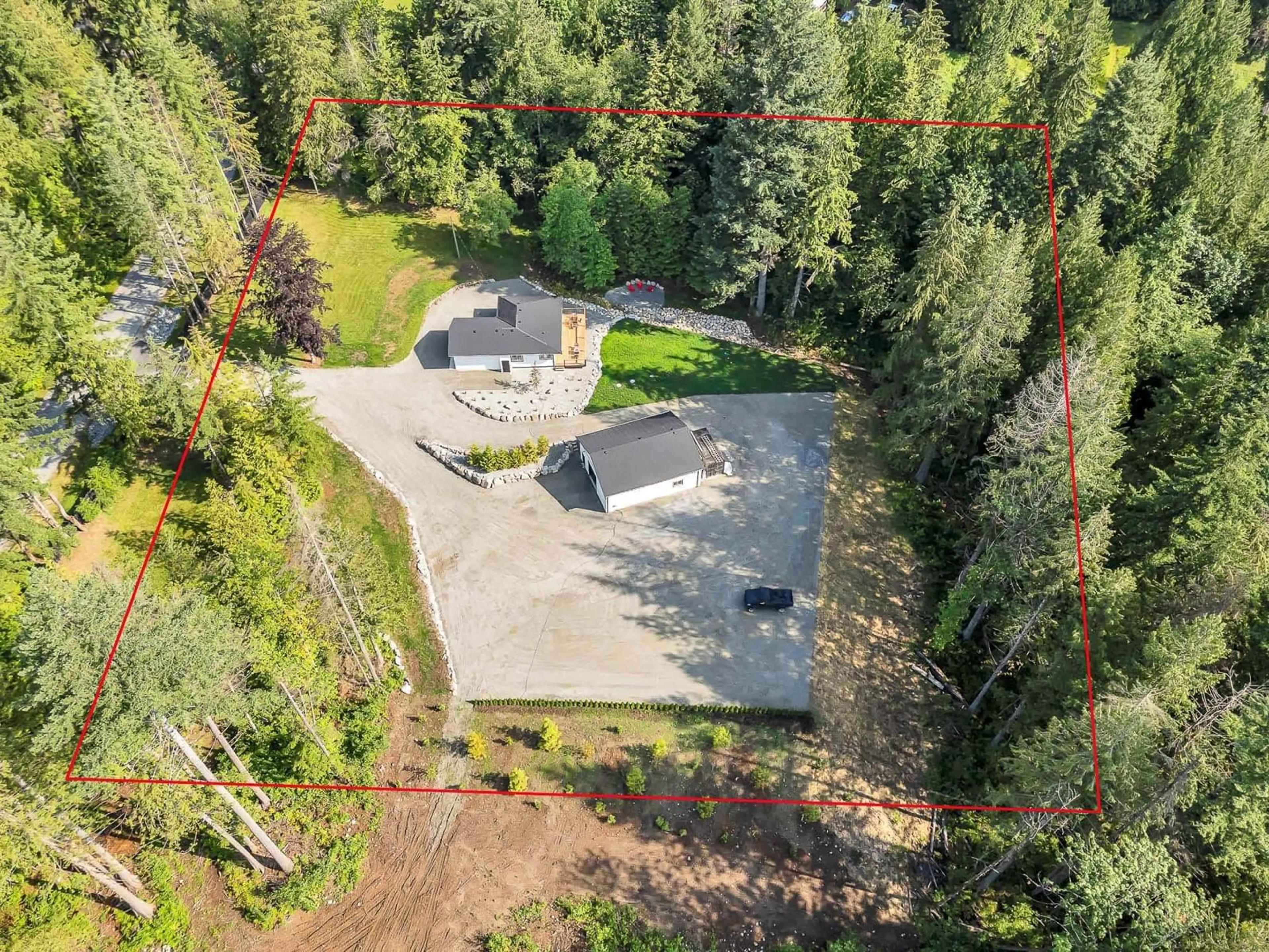 A pic from outside/outdoor area/front of a property/back of a property/a pic from drone, forest/trees view for 12358 CARR, Mission British Columbia V4S1B9