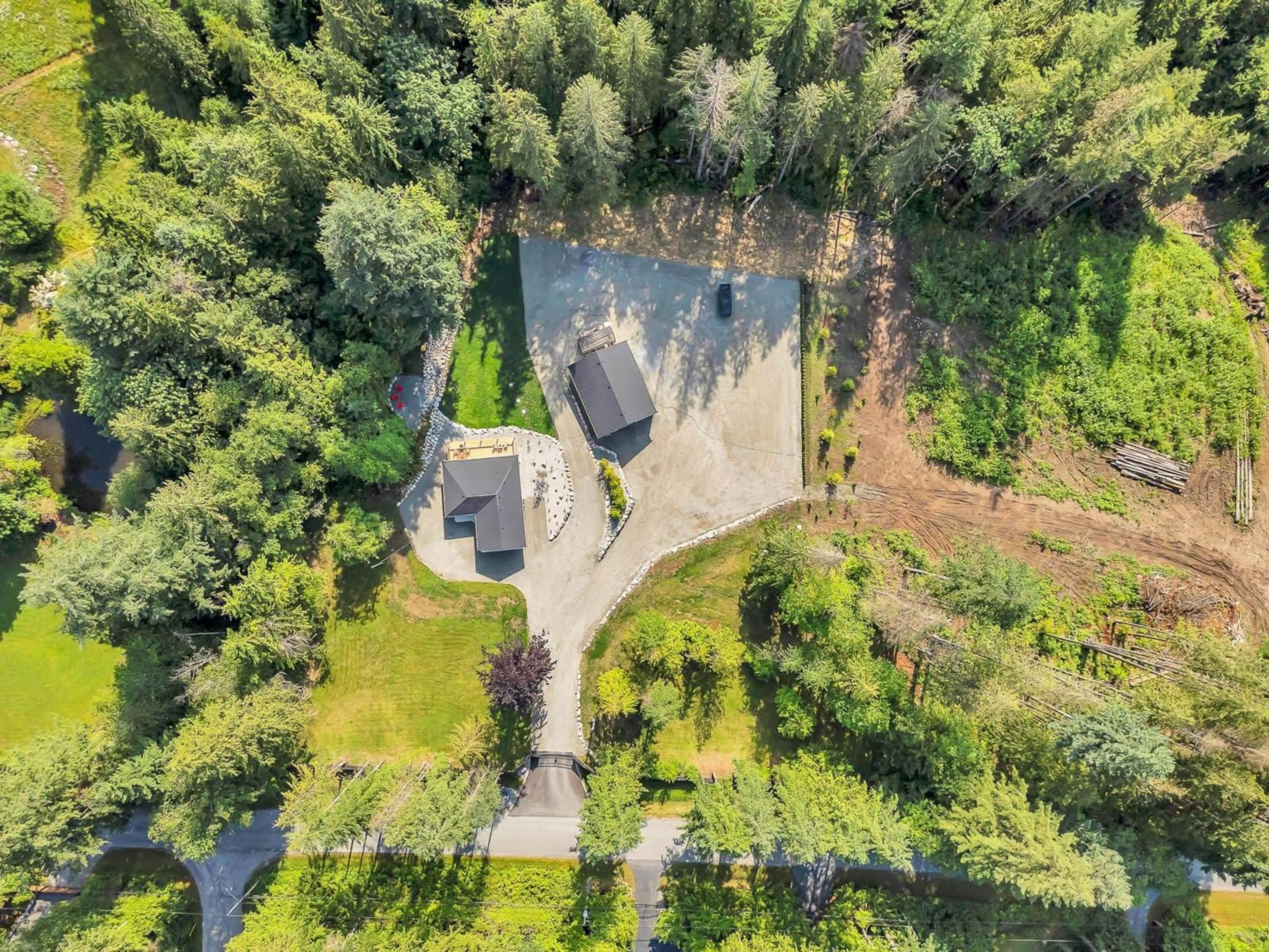 A pic from outside/outdoor area/front of a property/back of a property/a pic from drone, forest/trees view for 12358 CARR, Mission British Columbia V4S1B9