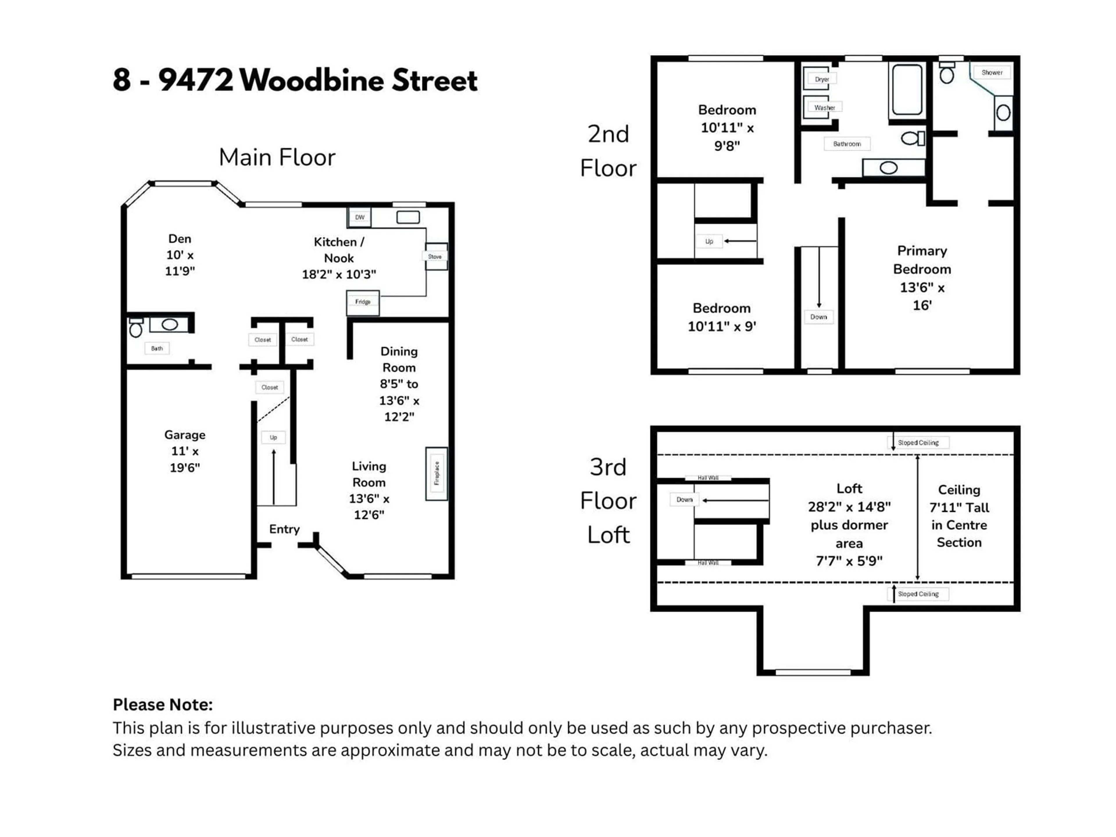 Floor plan for 8 - 9472 WOODBINE STREET, Chilliwack British Columbia V2P5S4