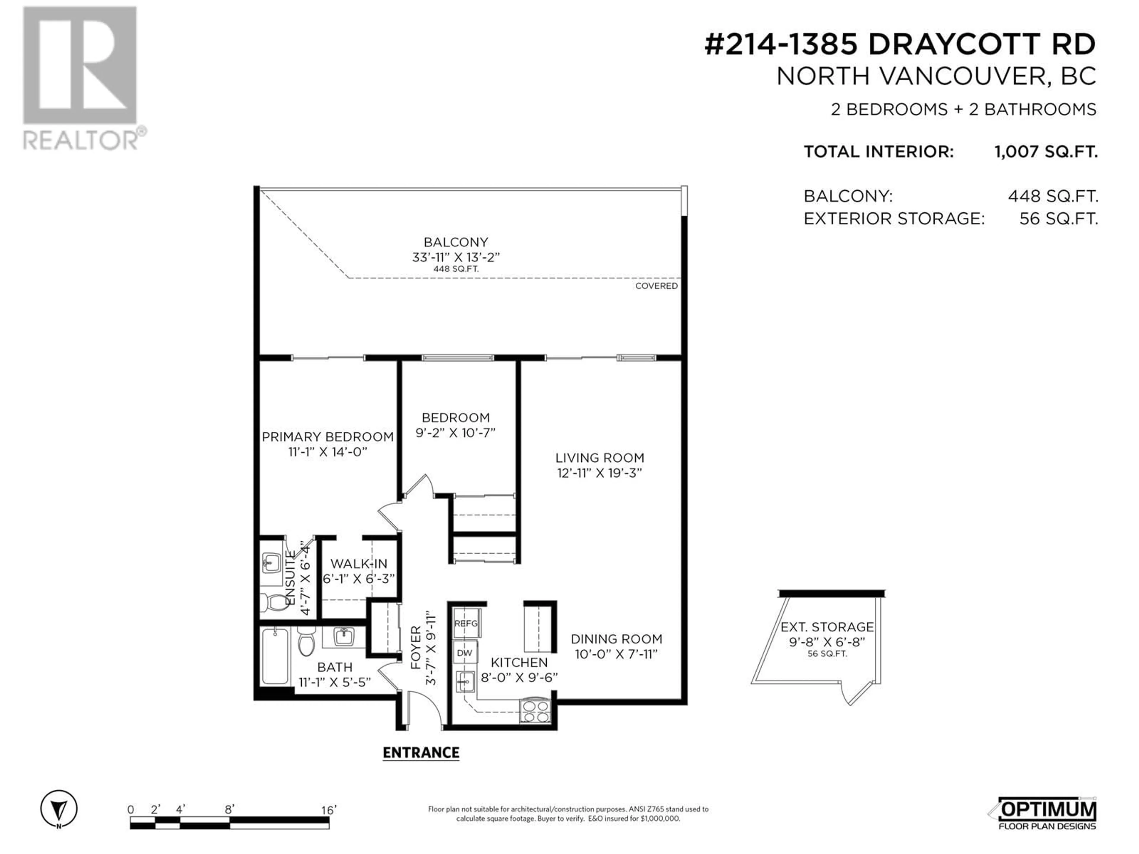 Floor plan for 214 - 1385 DRAYCOTT ROAD, North Vancouver British Columbia V7J3K9