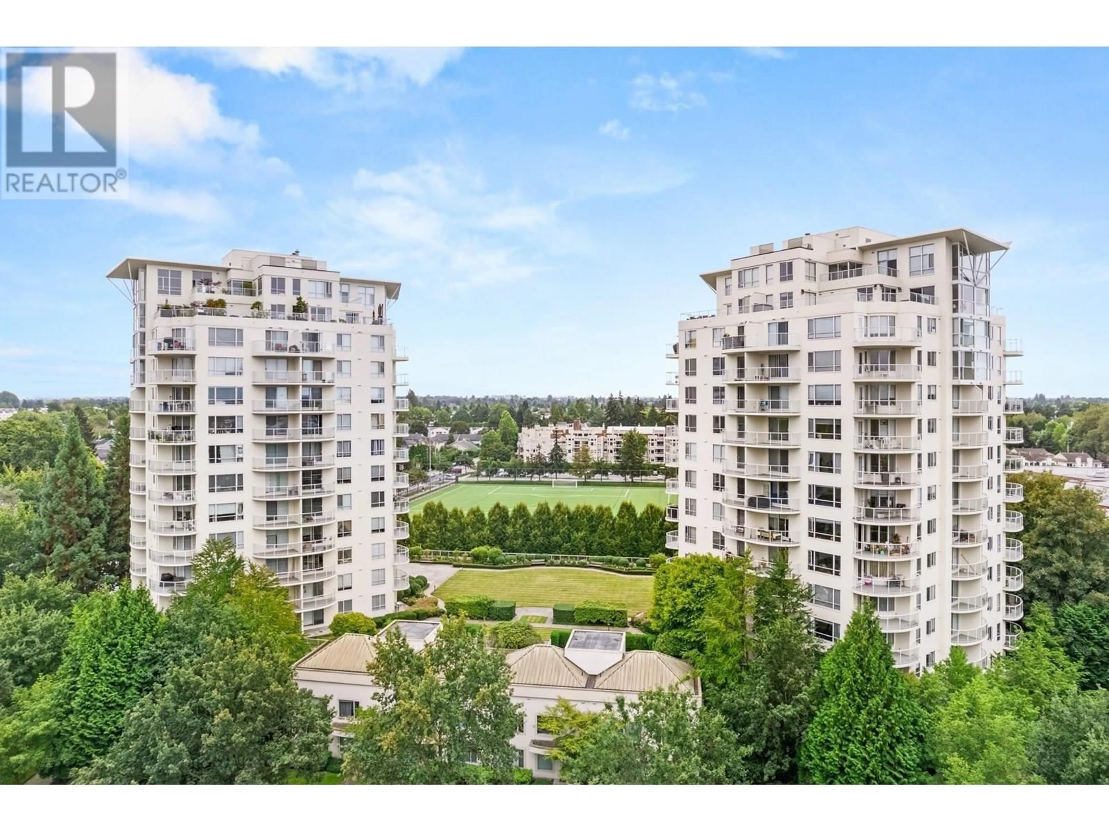 A pic from outside/outdoor area/front of a property/back of a property/a pic from drone, city buildings view from balcony for 405 - 7680 GRANVILLE AVENUE, Richmond British Columbia V6Y4B9