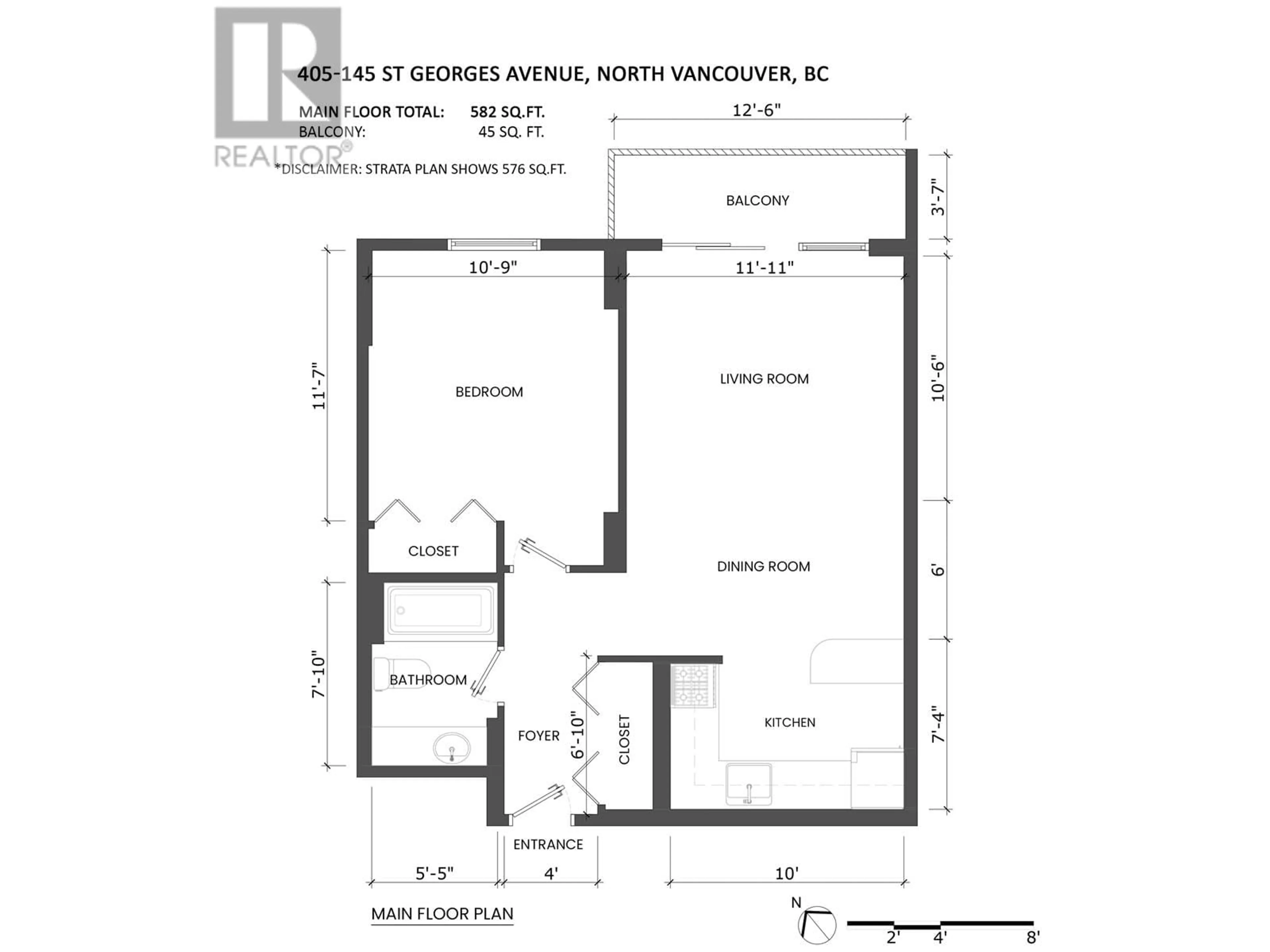 Floor plan for 405 - 145 ST. GEORGES AVENUE, North Vancouver British Columbia V7L3G8
