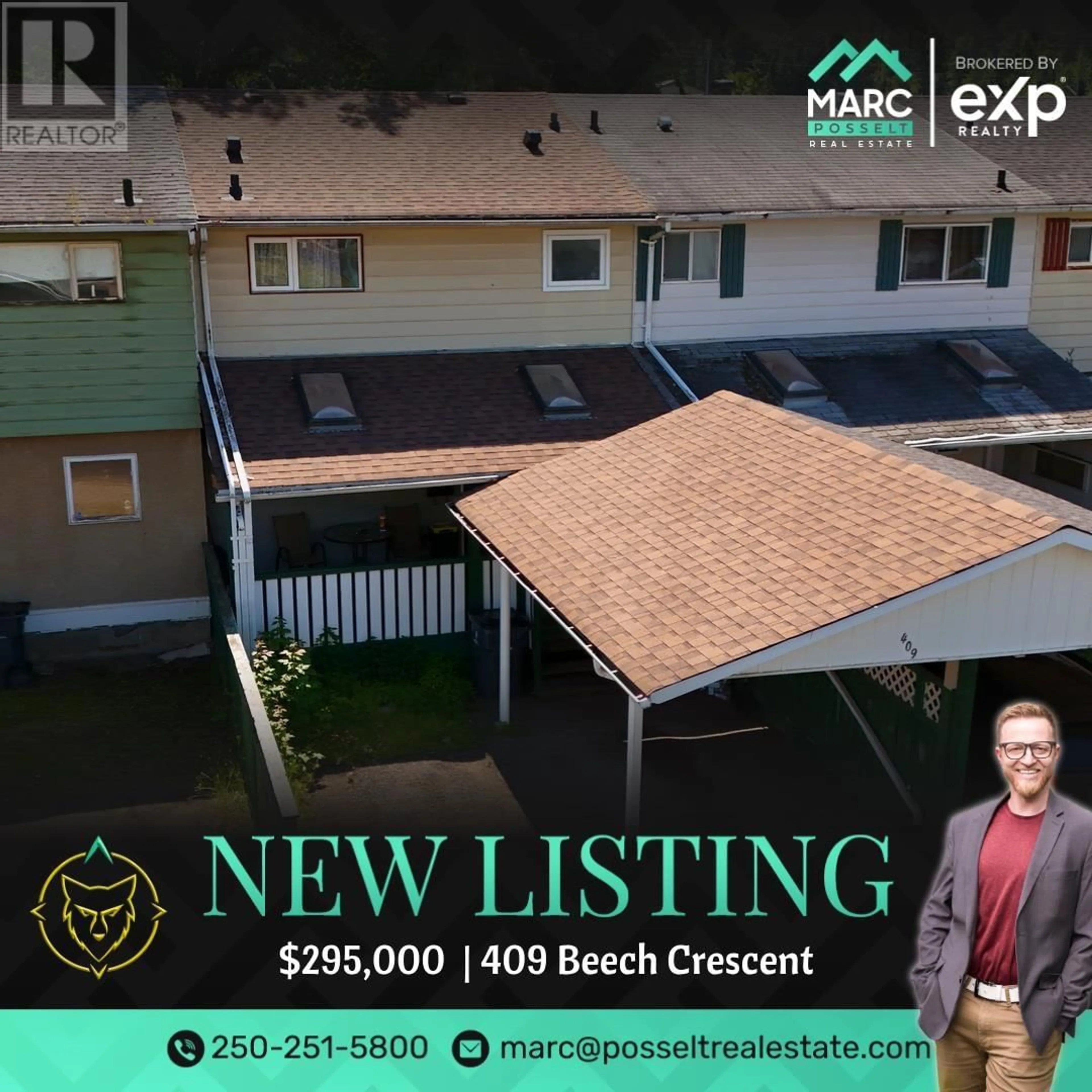 A pic from outside/outdoor area/front of a property/back of a property/a pic from drone, street for 409 BEECH CRESCENT, Prince George British Columbia V2N1K8