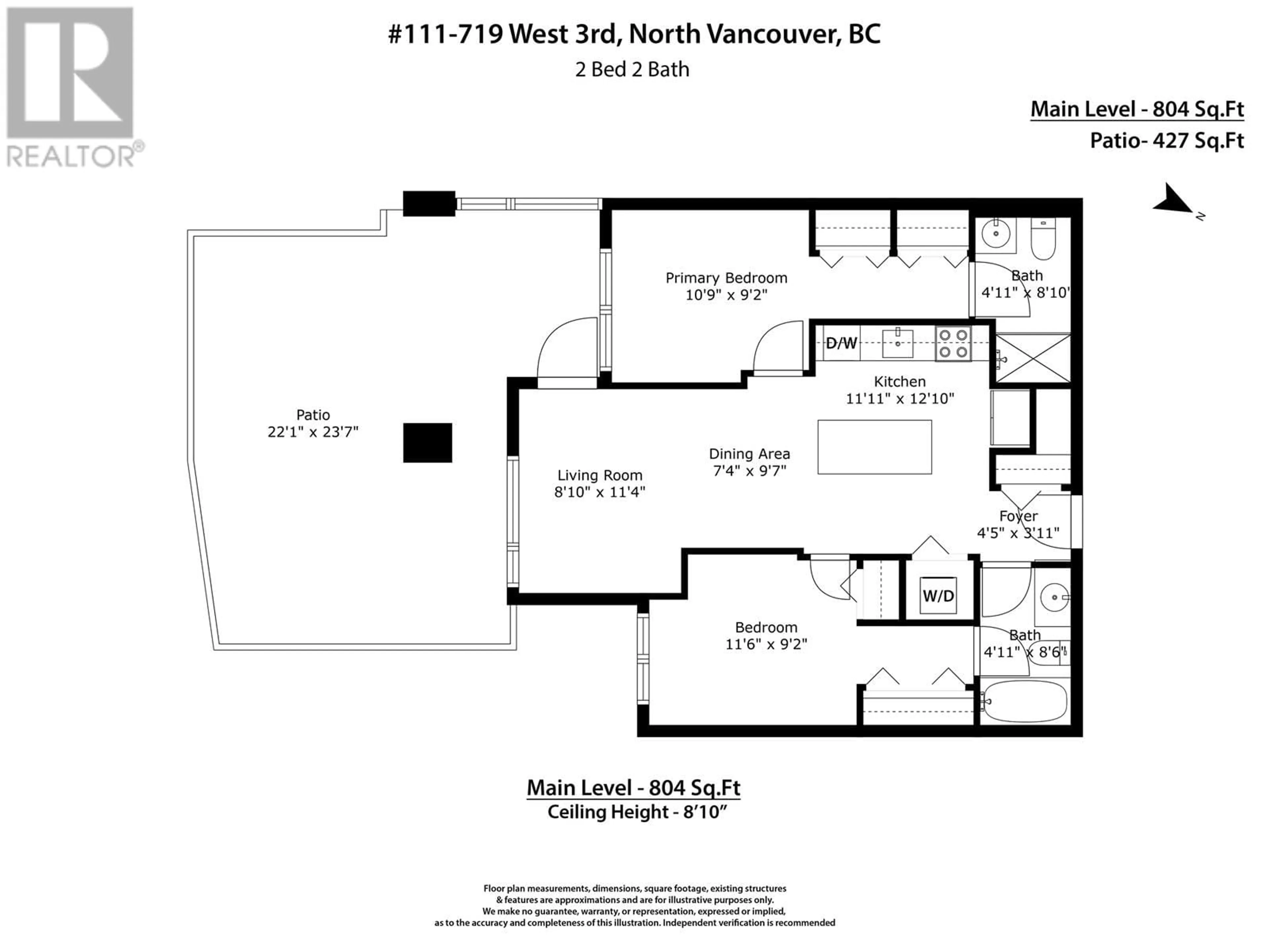 Floor plan for 111 - 719 3RD STREET, North Vancouver British Columbia V7M0E7