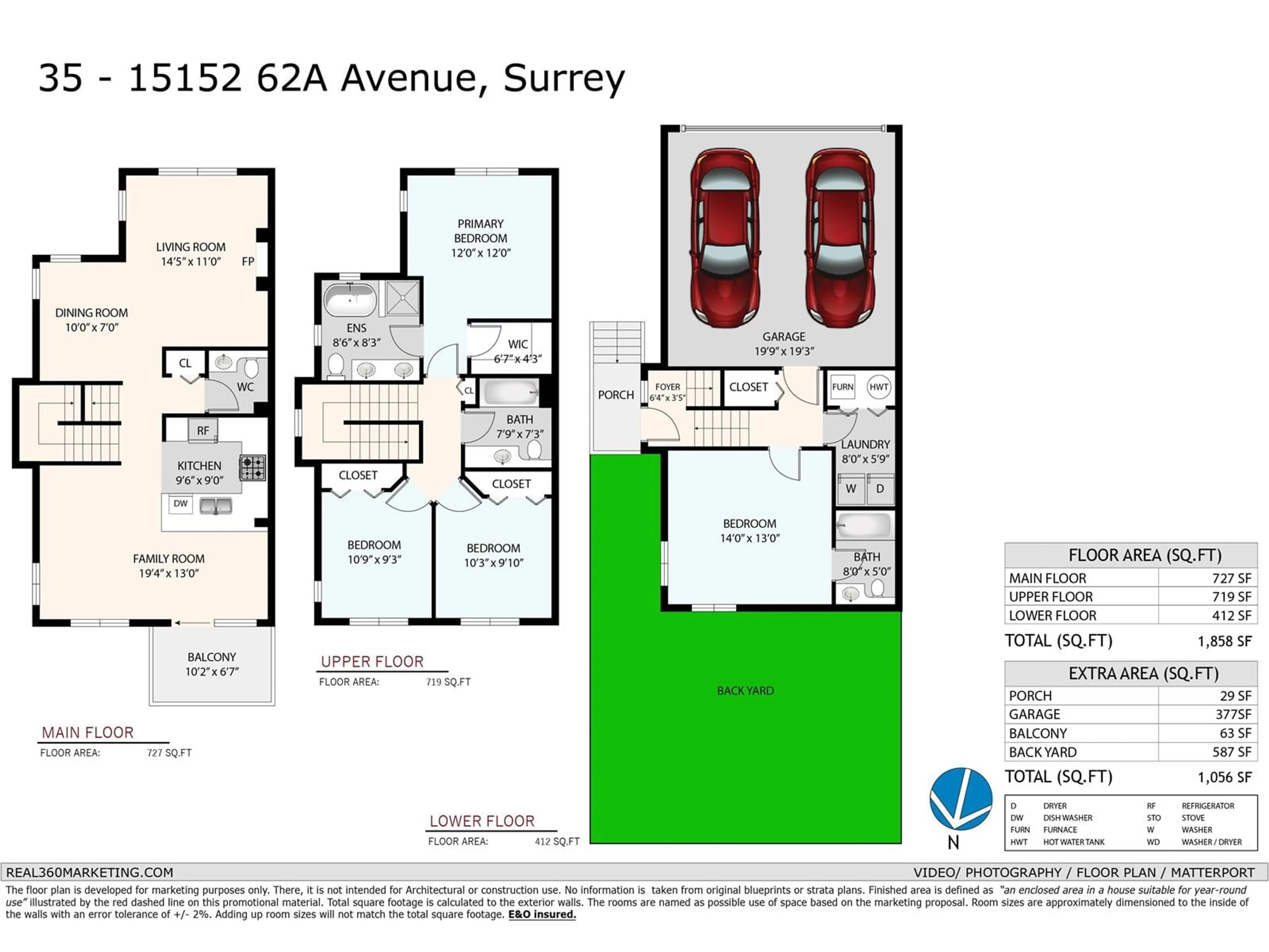 Floor plan for 35 - 15152 62A, Surrey British Columbia V3S1V1