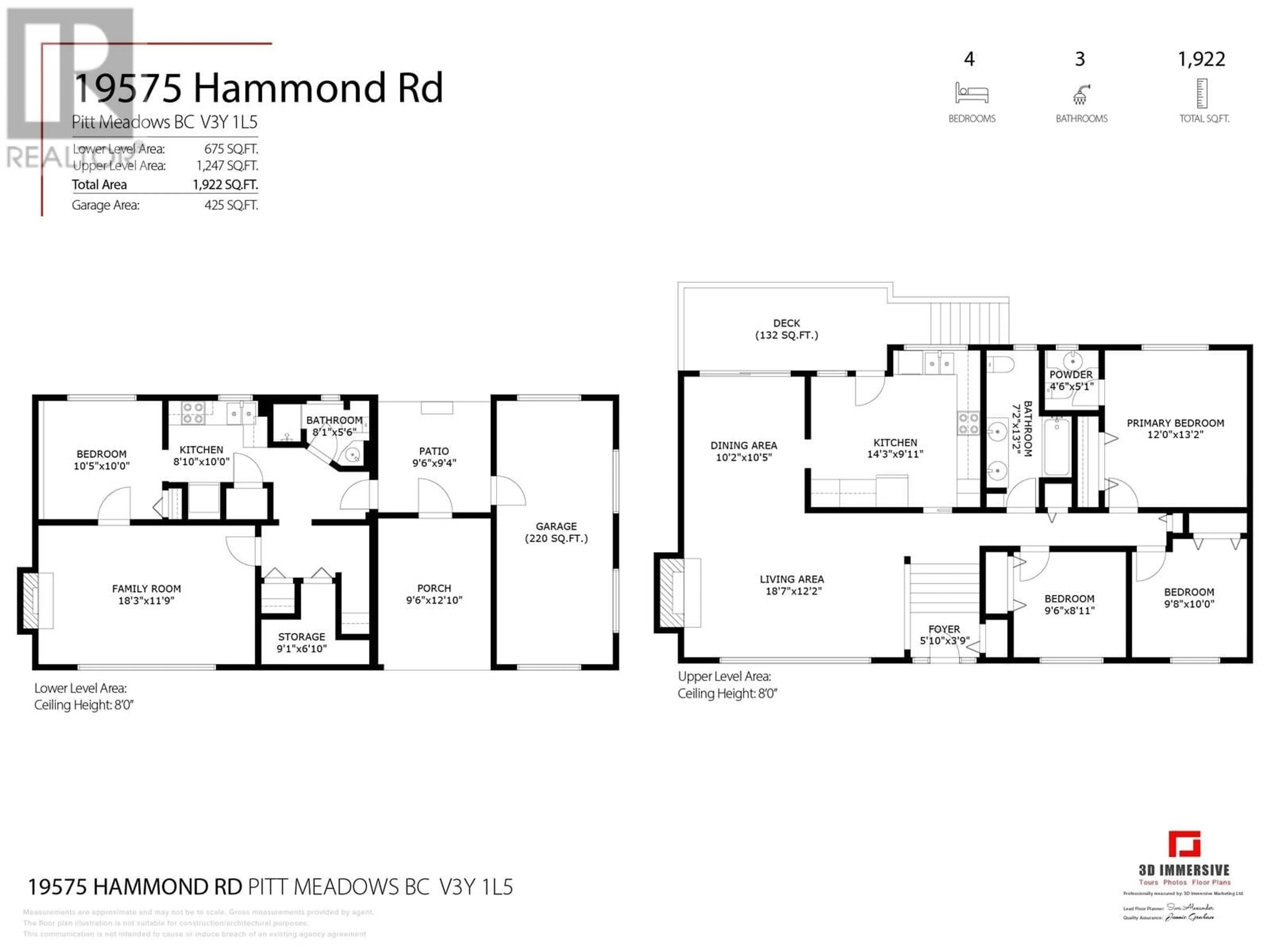 Floor plan for 19575 HAMMOND ROAD, Pitt Meadows British Columbia V3Y1L5