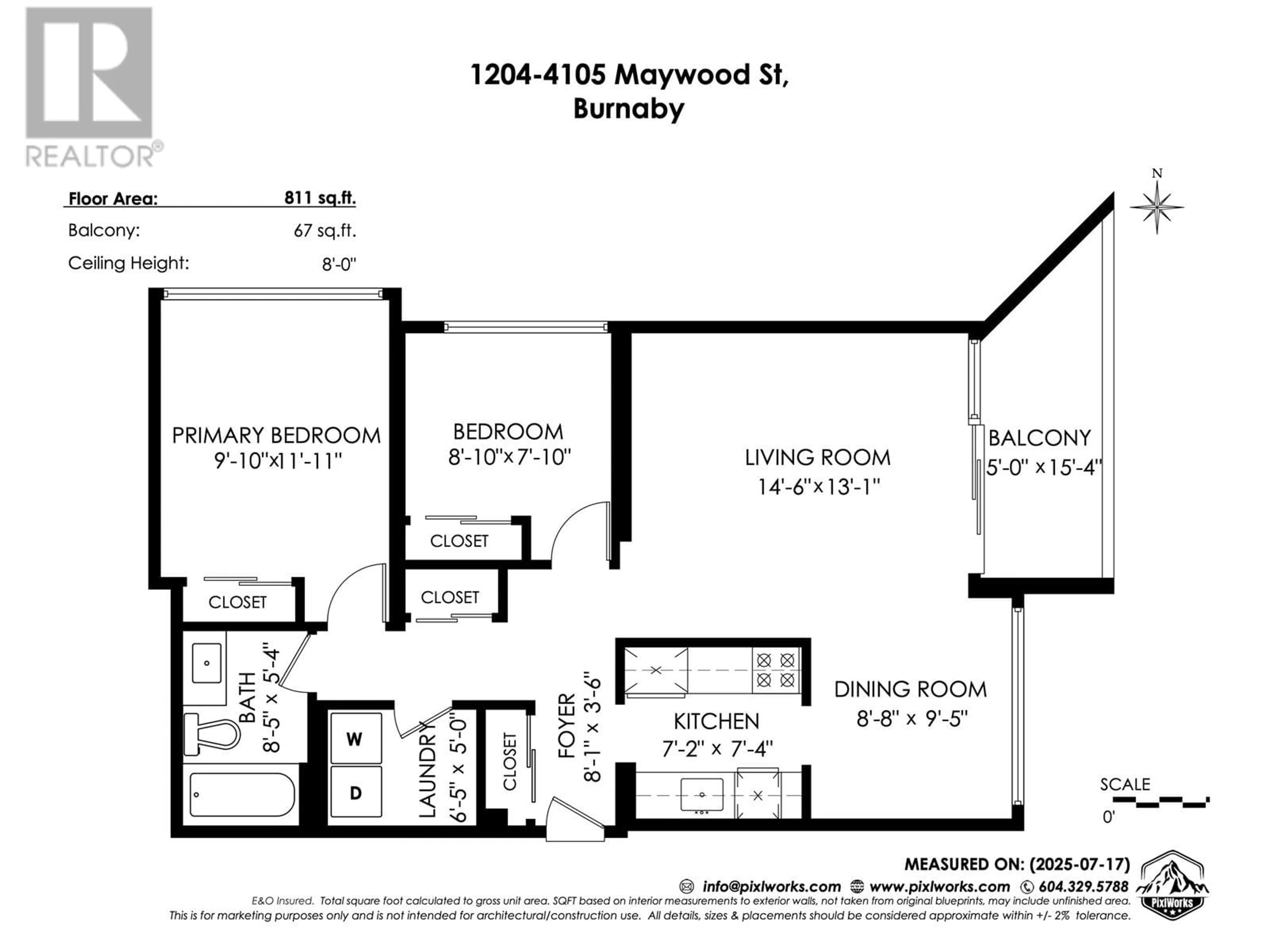 Floor plan for 1204 - 4105 MAYWOOD STREET, Burnaby British Columbia V5H4A3