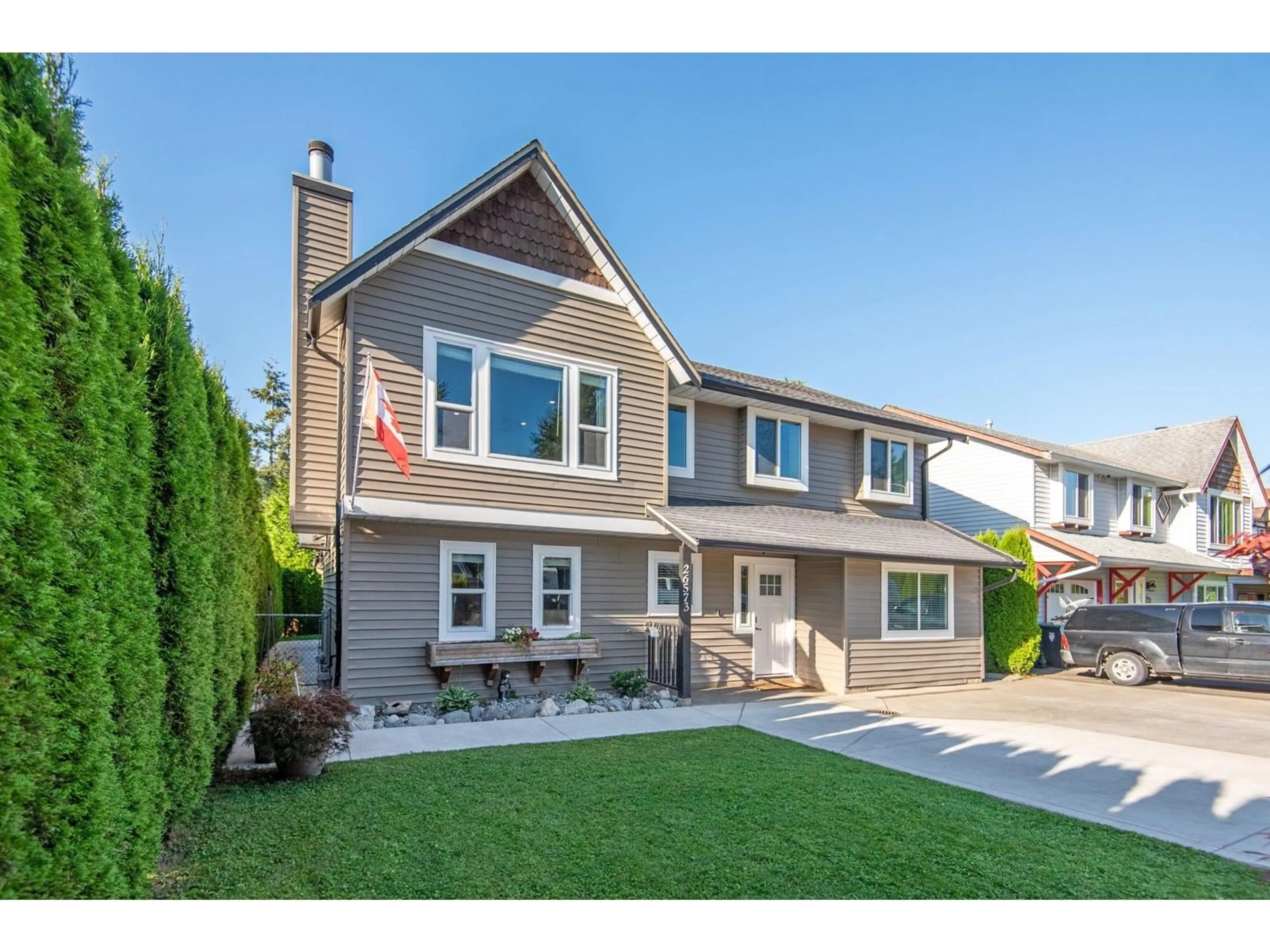 Home with vinyl exterior material, street for 26573 29B, Langley British Columbia V4W3B5