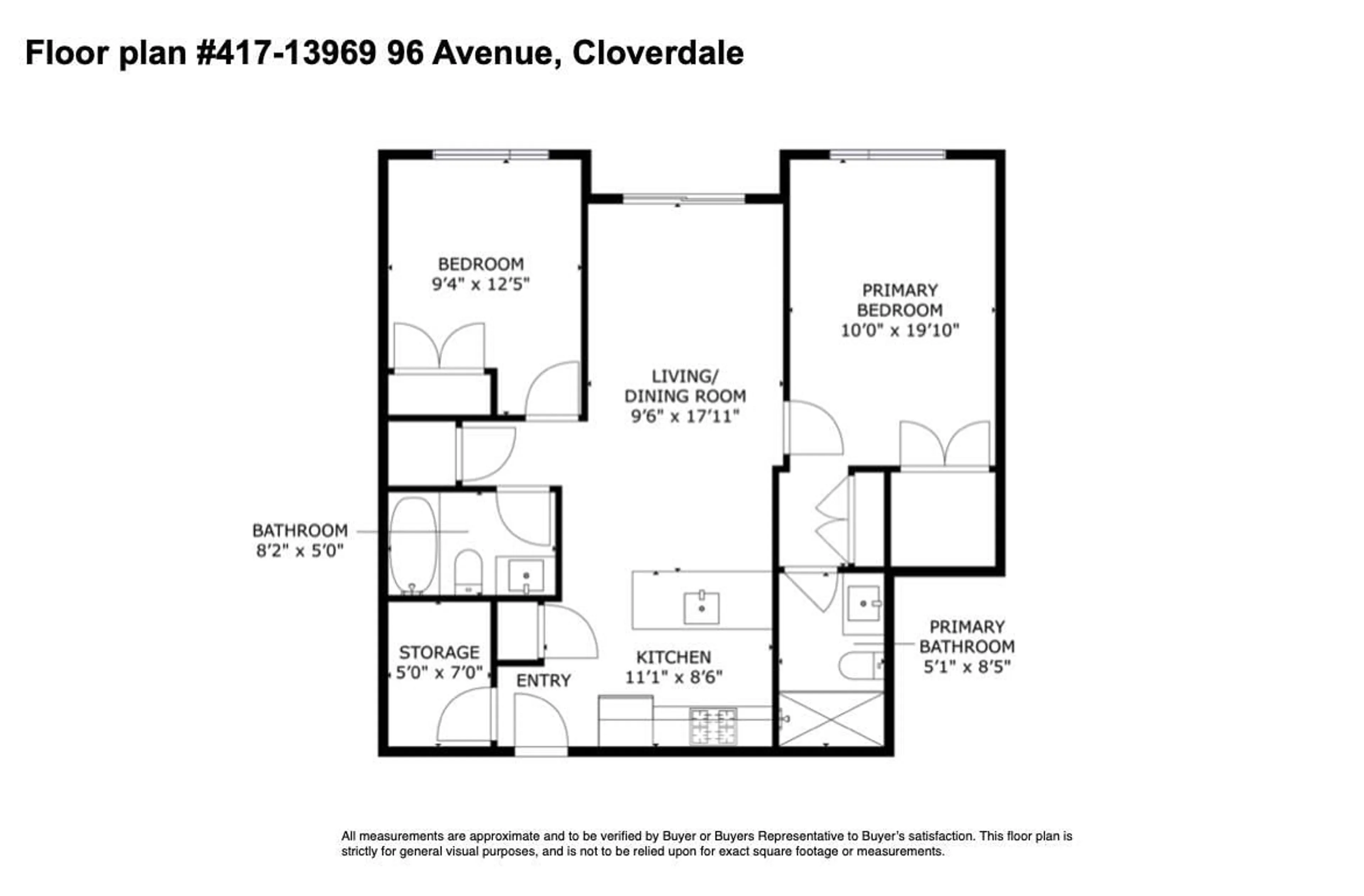 Floor plan for 417 - 13969 96, Surrey British Columbia V3T0T1
