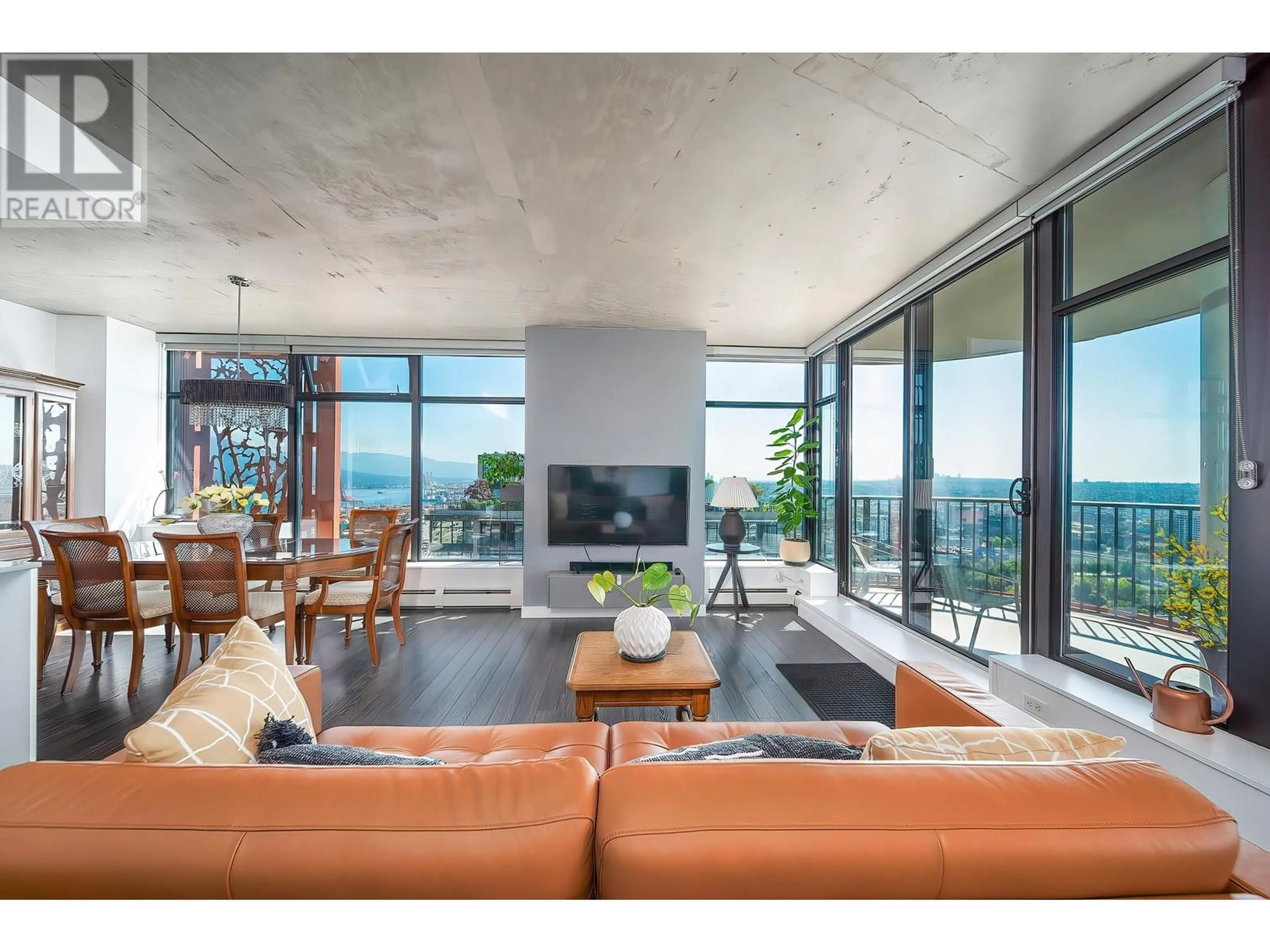 Living room with furniture, cement floor for 3506 - 128 CORDOVA STREET, Vancouver British Columbia V6B0E6