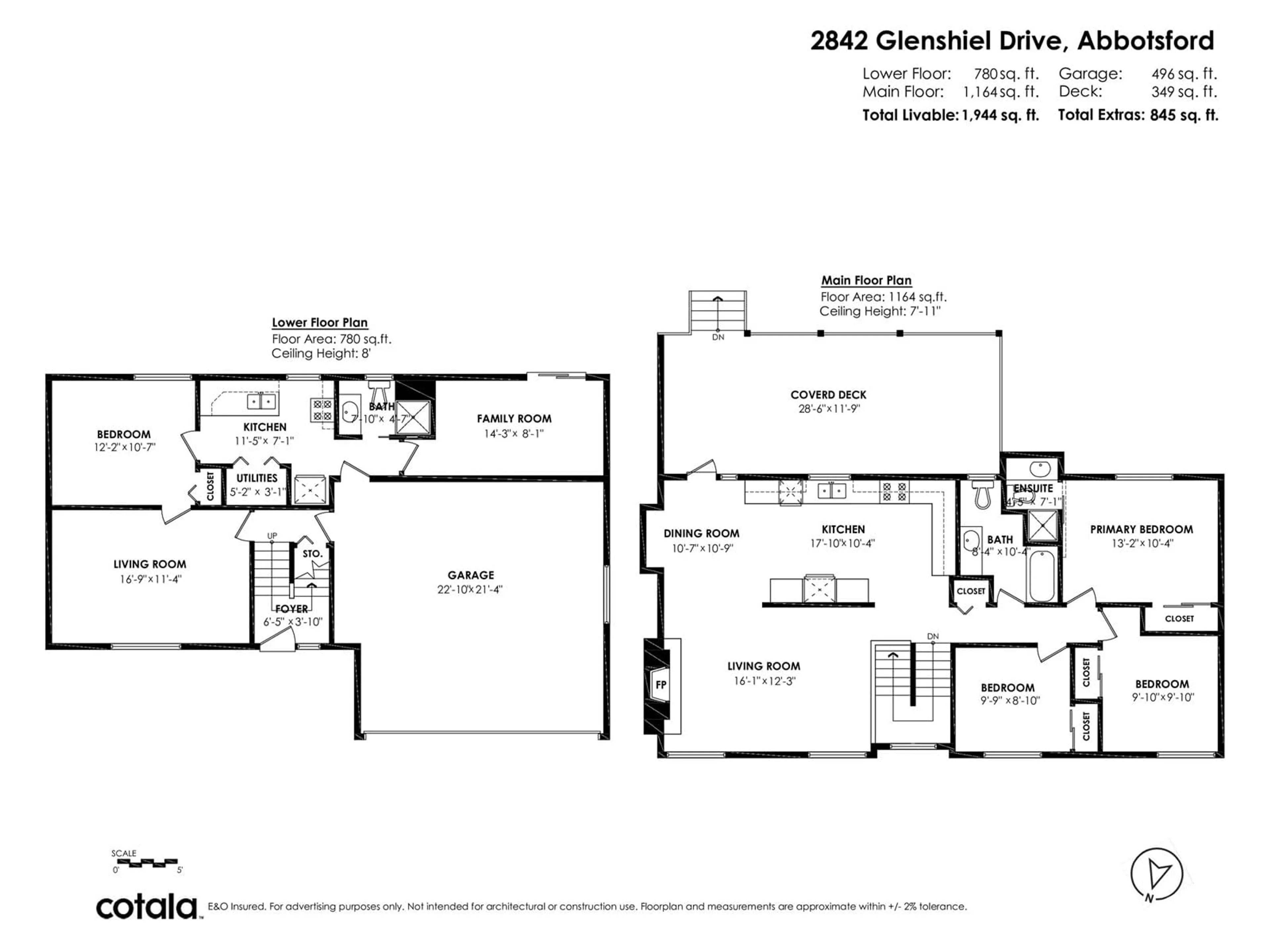 Floor plan for 2842 GLENSHIEL, Abbotsford British Columbia V3G1G7